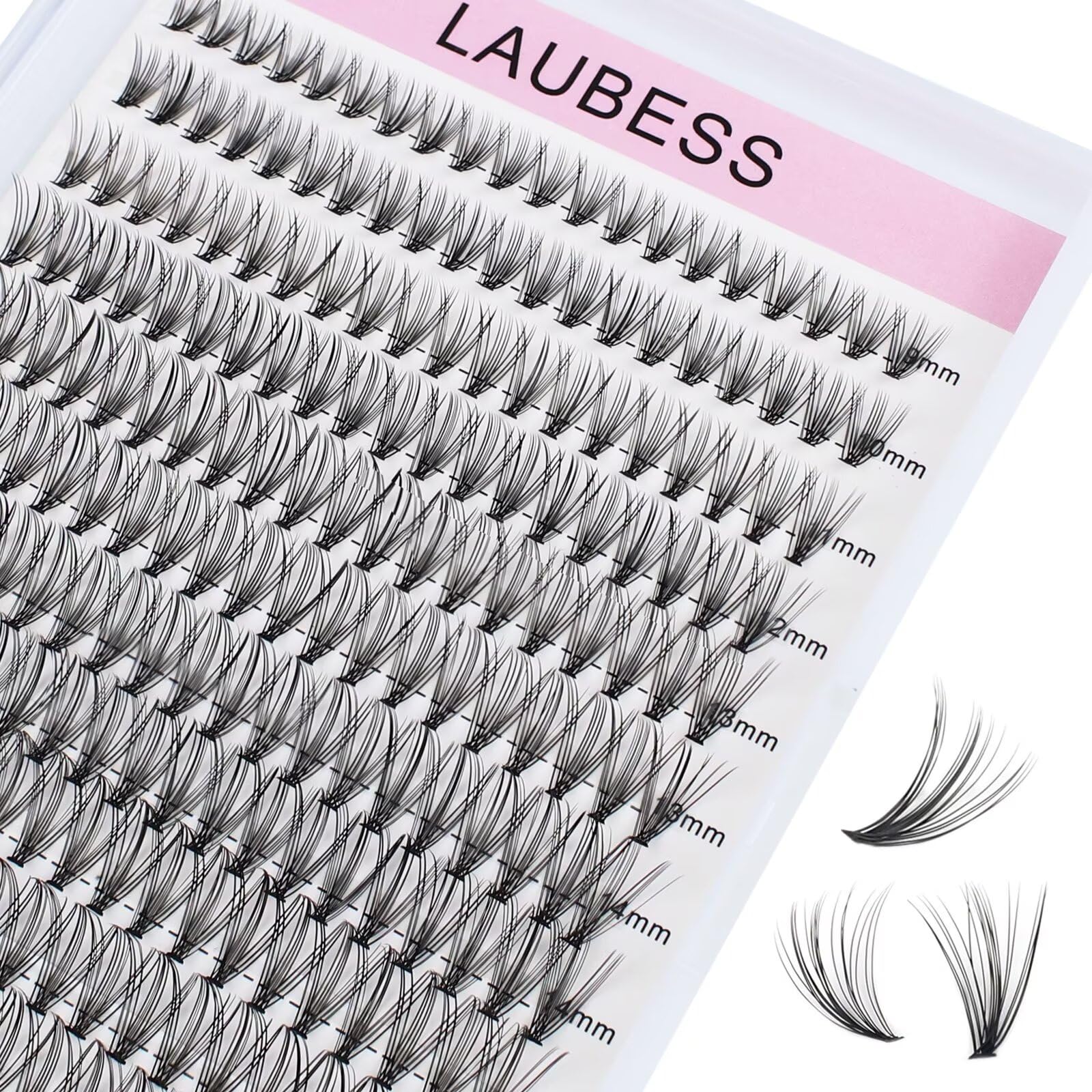 240pcs 20D DIY Eyelash Extension Kit - D Curl Long Individual Lashes Mixed Tray, Faux Mink Lash Clusters (0.07-0.10mm, Black, 9-16mm) for Professional Salon & Home Use - Perfect for Bridal, Party & Special Occasion Makeup