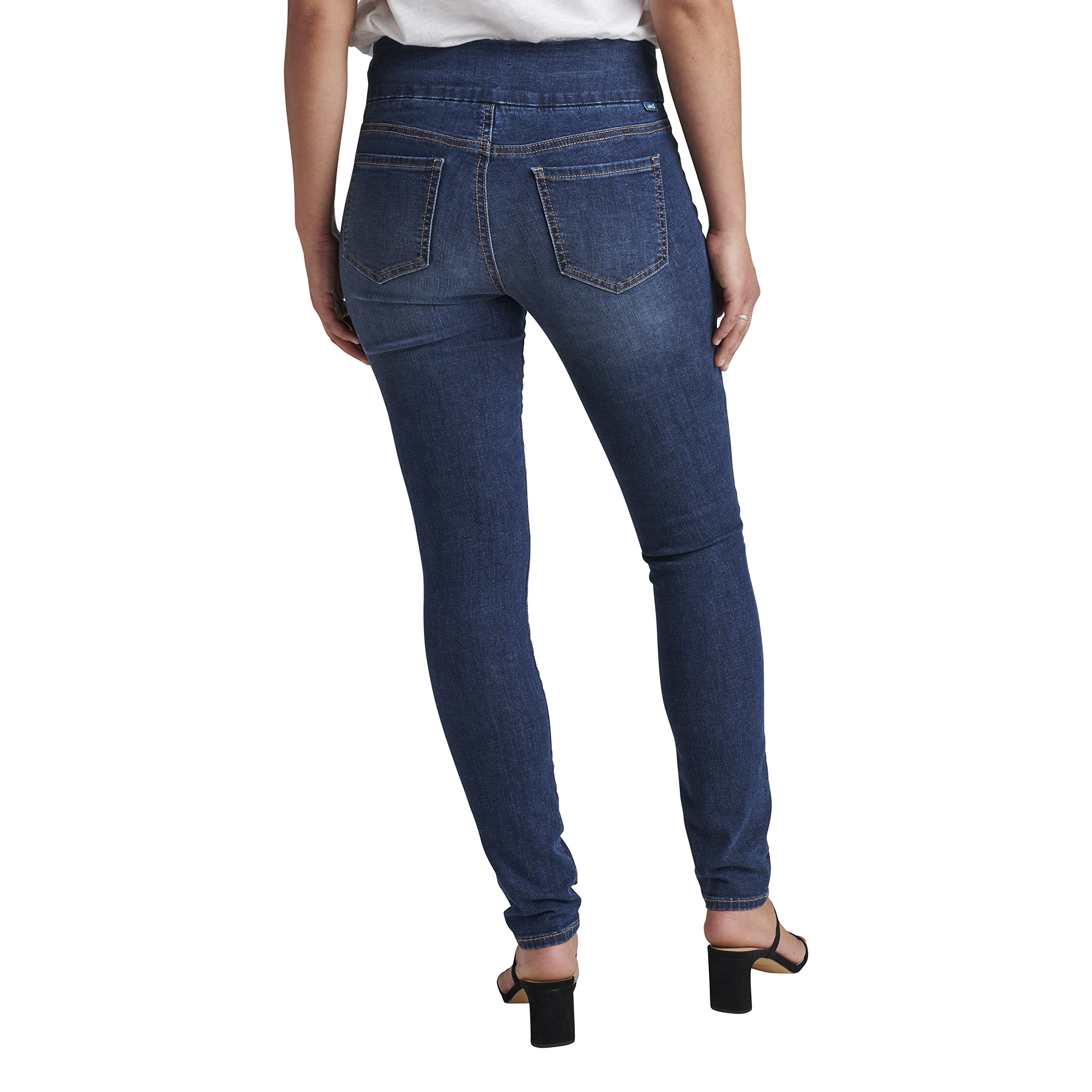 JAG Women's Nora Mid Rise Skinny Pull-on Jeans in Anchor Blue - Stretch Comfort Denim Pants for Casual Wear, Work & Everyday Outfits