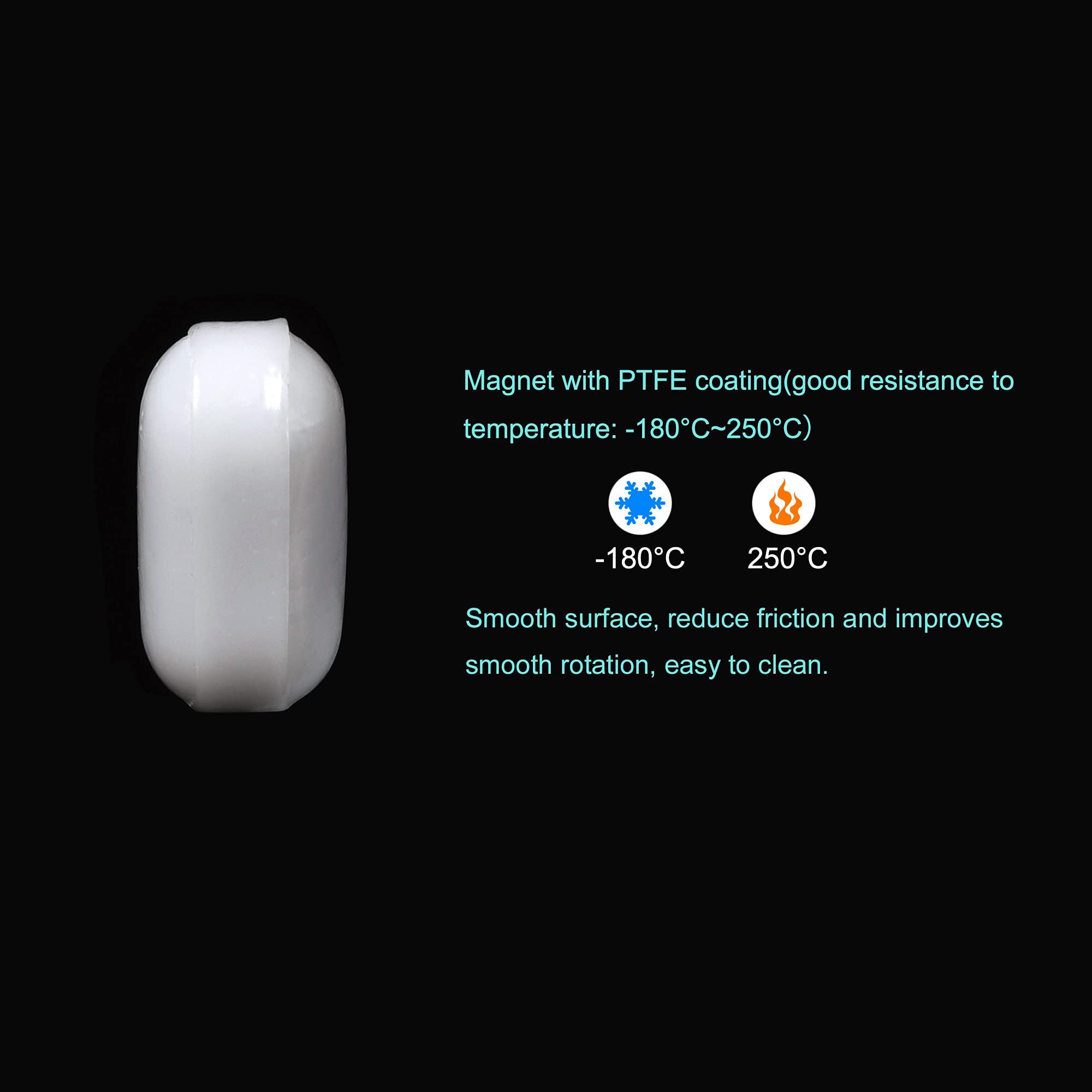 MECCANIXITY 10mm PTFE Coated Magnetic Stir Bars - Laboratory Grade Mixer Stir Rods (4 Pack) for Chemistry Experiments & Science Labs