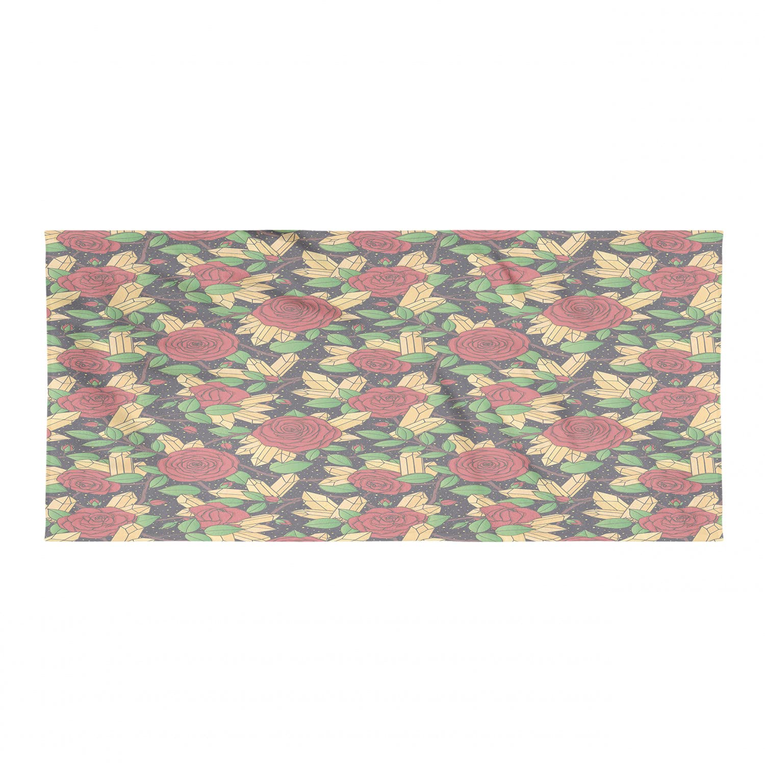 Ambesonne Floral Camping Towel - Quick Dry Lightweight Microfiber Travel Towel with Rose Buds & Leaves Design for Backpacking, Hiking, Beach, Gym - Ultra Compact & Absorbent for Outdoor Adventures