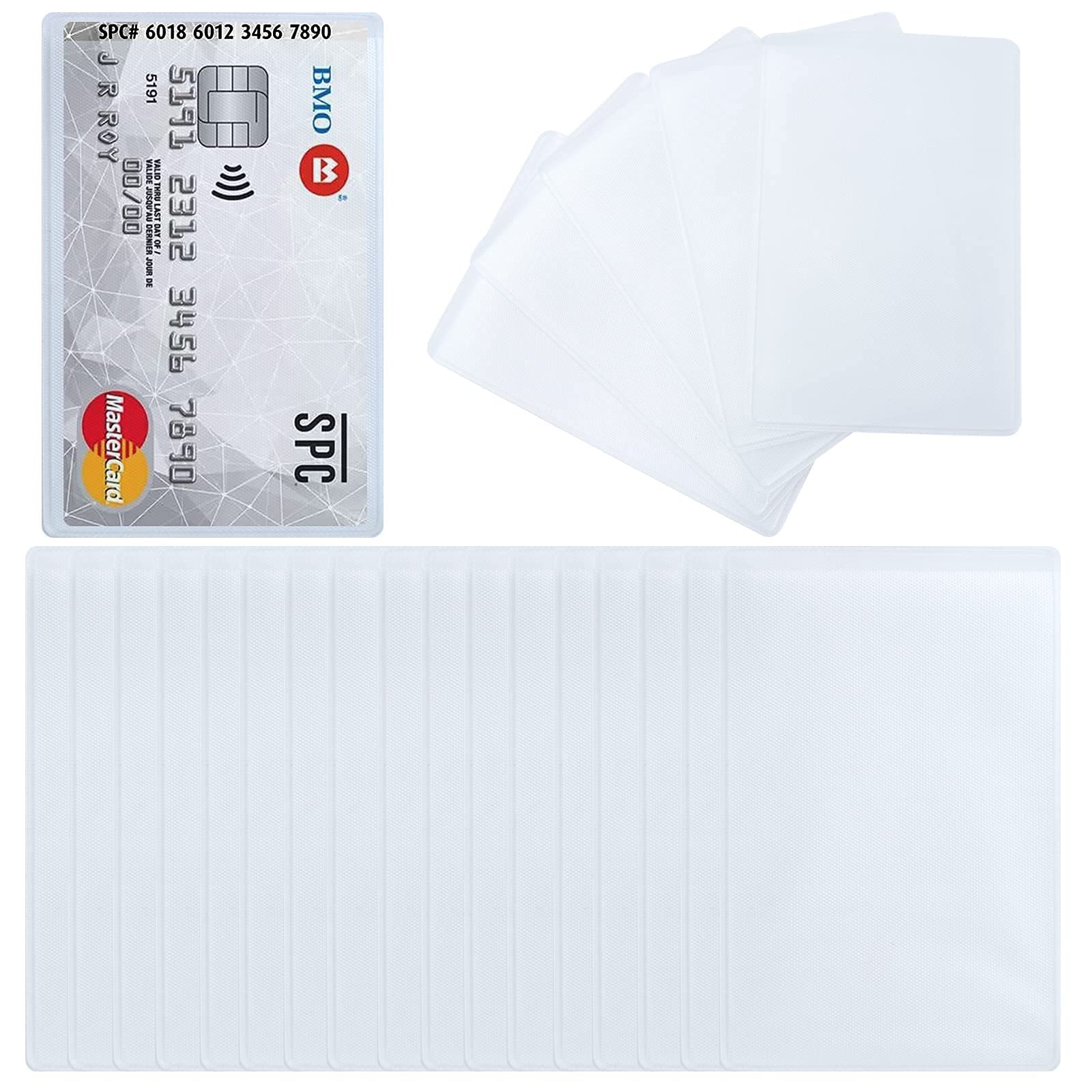 BronaGrand 100pcs Clear Vertical ID Card Holders & Credit Card Protectors - Premium Business Card Sleeves for Organizing Wallet, Office, and Travel Essentials