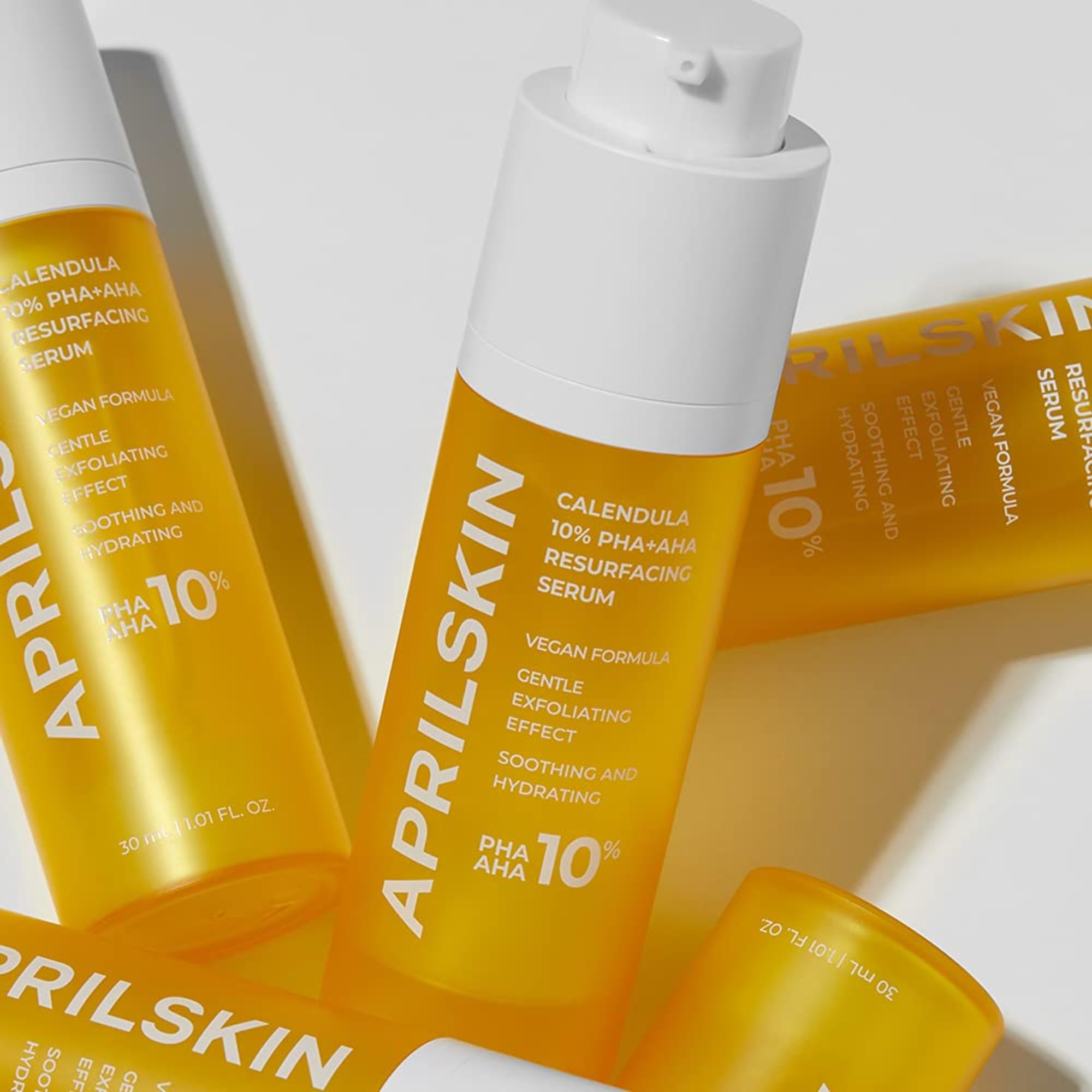 APRILSKIN Calendula 10% PHA + AHA Resurfacing Serum for Dry, Sensitive & Acne-Prone Skin | Vegan & Cruelty-Free Skincare | Brightening & Exfoliating Face Treatment for Daily Use & Night Routine