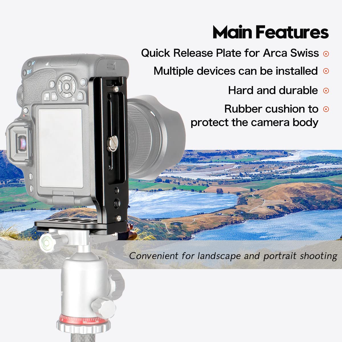 Koolehaoda L-Shaped Camera Bracket - Quick Release Vertical Video Shooting Plate with Arca Swiss Compatibility for DSLR Cameras - Perfect for Tripod Heads, Ballheads & Vlogging Setups