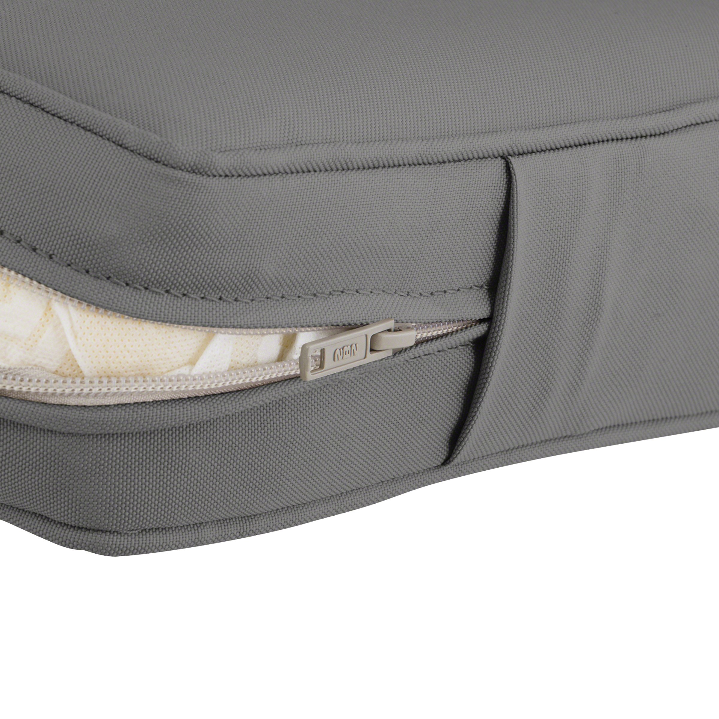 Classic Accessories Montlake 80x26 Outdoor Chaise Lounge Cushion - FadeSafe, Water-Repellent, Light Charcoal - Perfect for Patio, Poolside, and Garden Relaxation