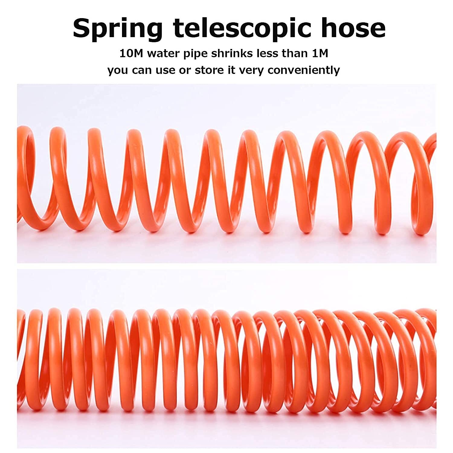 30M Self Coiling Garden Hose - Expandable Retractable Coil Hose with Multifunctional Aluminum Alloy Nozzle & Leak-Proof Joints - Perfect for Watering Plants, Washing Cars, and Outdoor Cleaning (10M, Green)