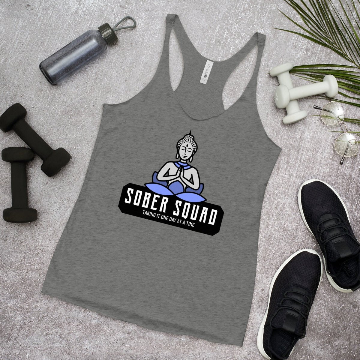 Sober Squad Women's Racerback Tank Top - Breathable Workout Shirt for Yoga, Running & Gym - Comfortable Athletic Wear for Fitness & Active Lifestyle