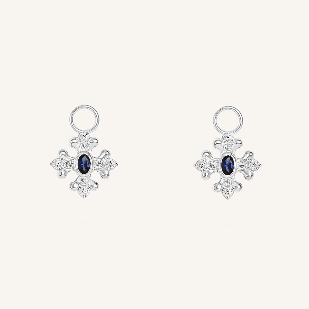 Versailles Hoop Charm Earrings Set of 2 - 18K Gold Plated French Style Dangle Earrings for Women | Perfect for Weddings, Parties & Everyday Elegance