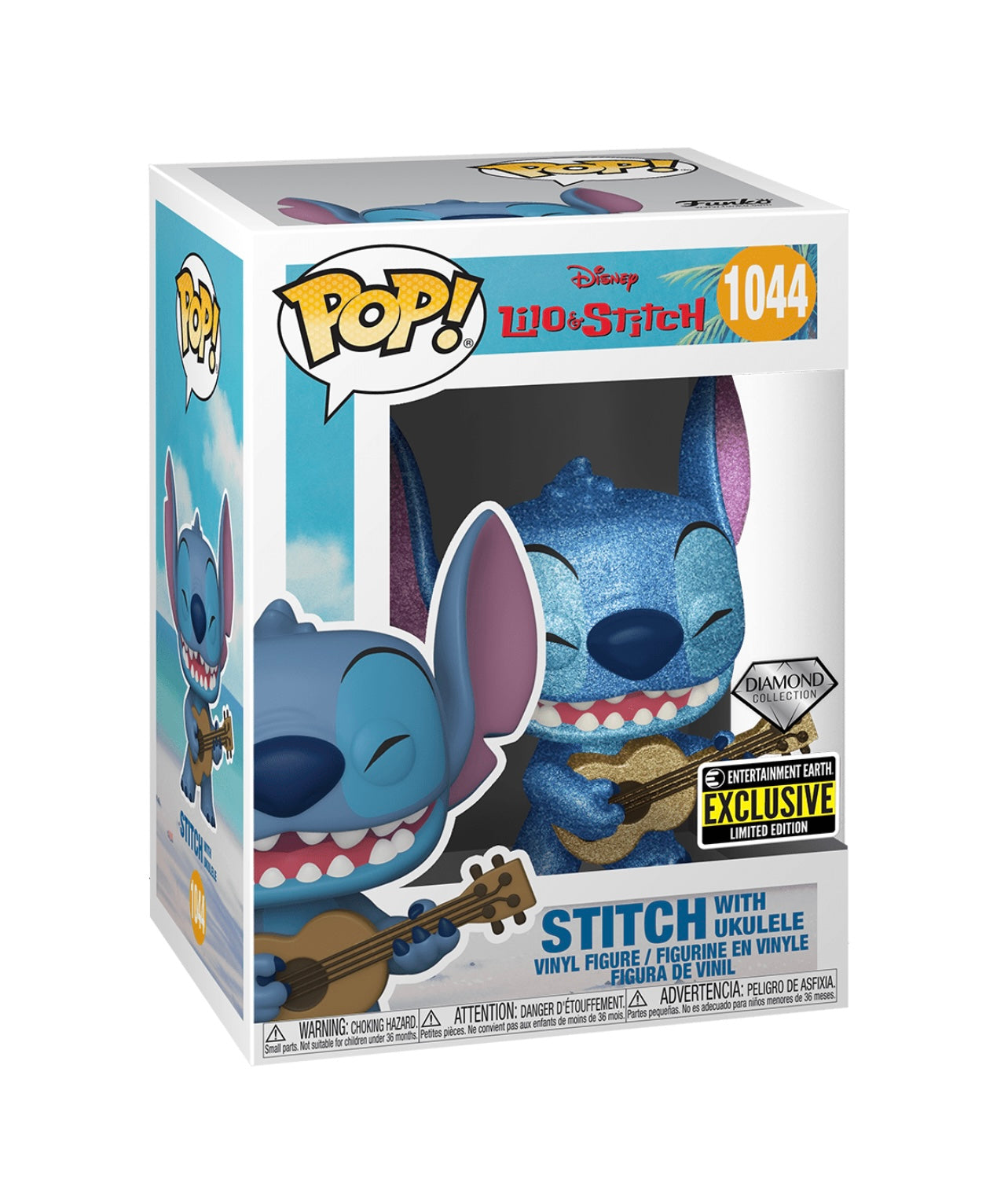 Disney Lilo & Stitch Stitch Funko Pop! Vinyl Figure - Diamond Collection EE Exclusive #1044 - Perfect for Disney Collectors, Pop Culture Enthusiasts, and Gift Giving