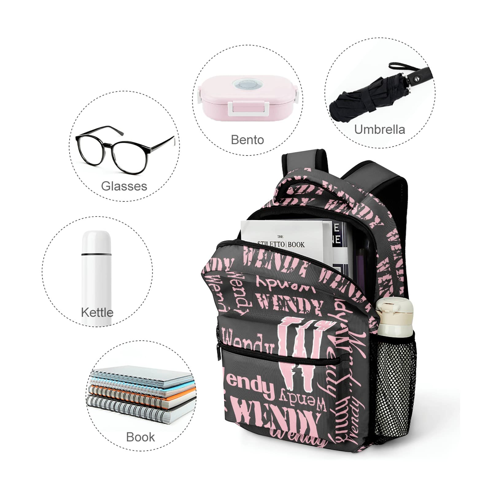 Personalized Name Waterproof Travel Backpack - Artistic Splice Pink Letter Design for Men & Women | Ideal for School, Work, Gym & Outdoor Adventures