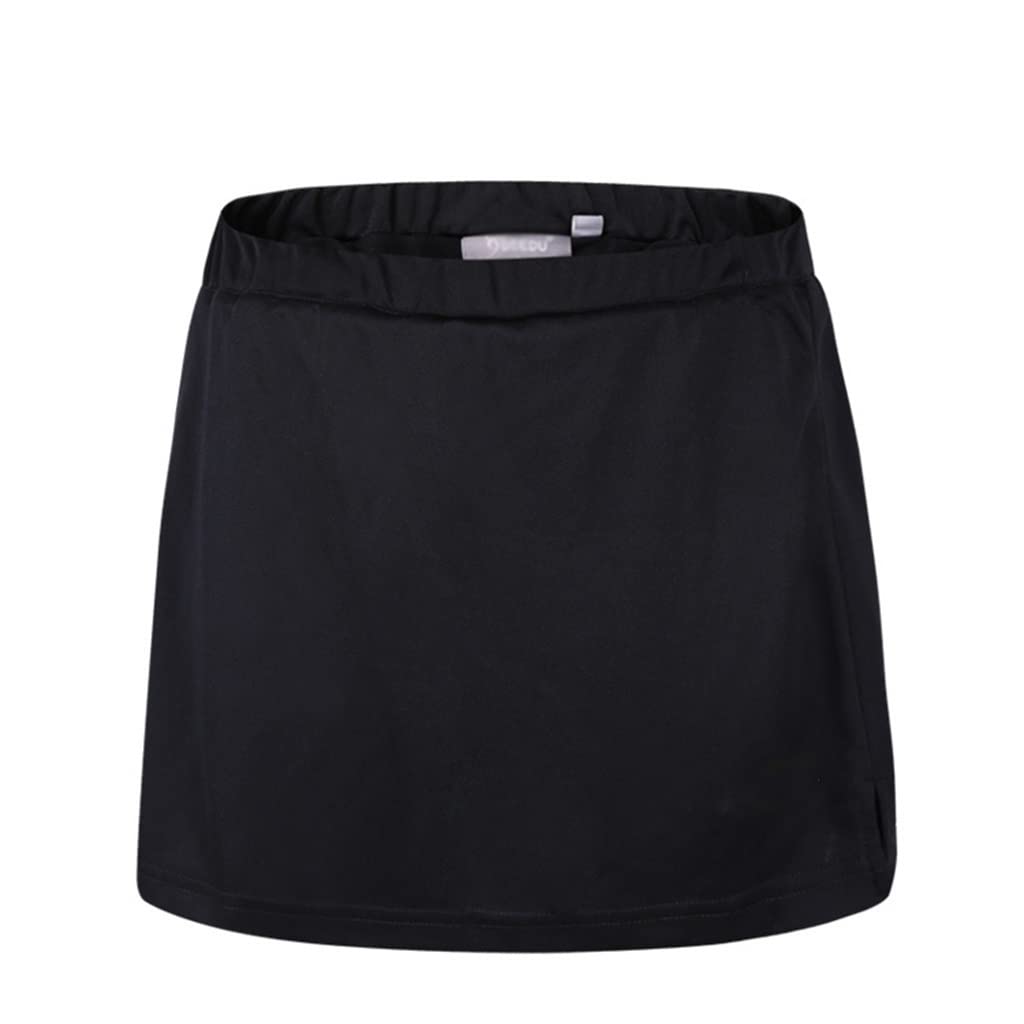 Women's Quick Dry Summer Sports Skirt - Breathable Badminton Tennis Volleyball Skirt with Built-in Shorts | X-Large Black | Perfect for Gym, Workout & Outdoor Activities