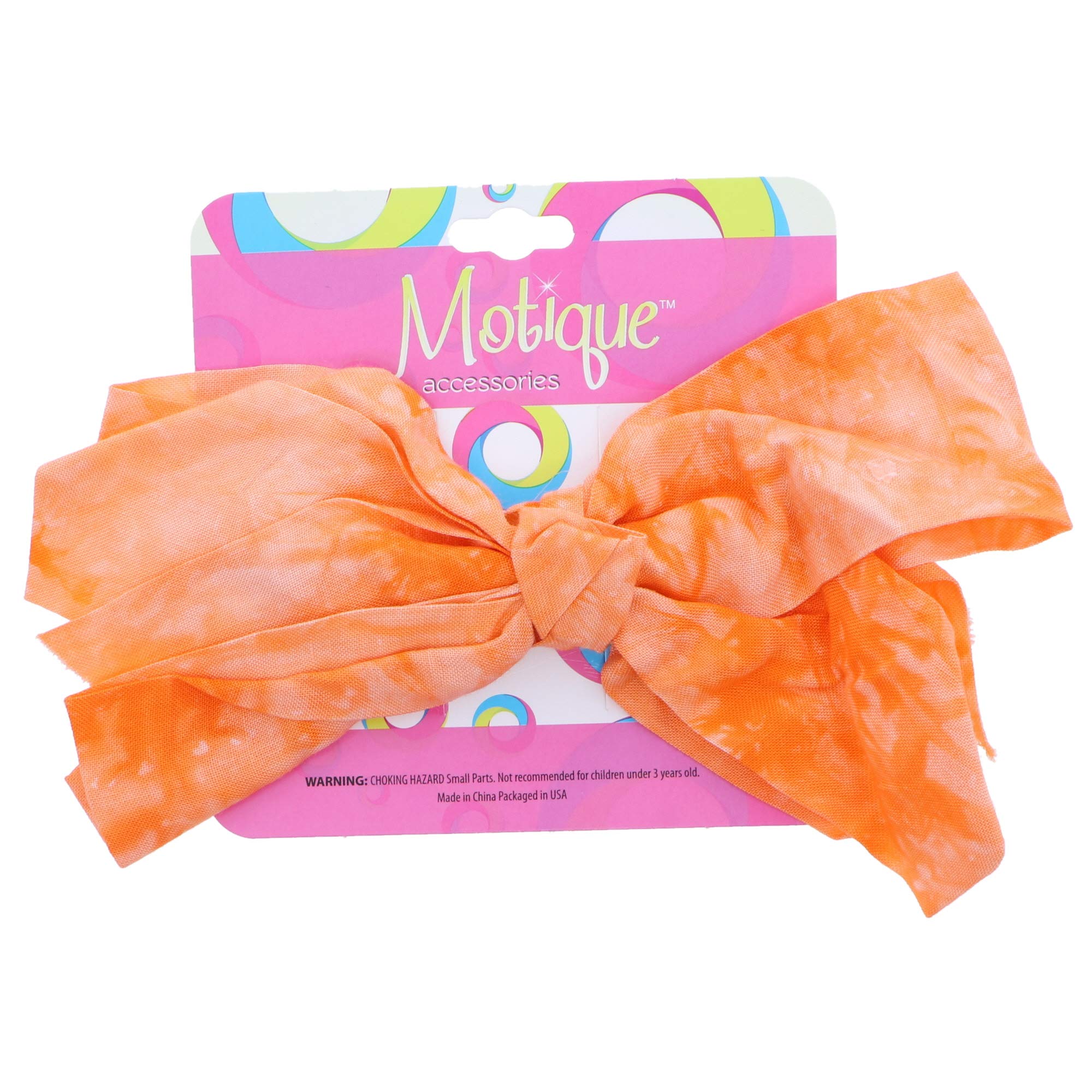 Vibrant Orange Tie Dye Bow Clips for Girls - Set of 3 Hair Accessories, 6 Inch Wide, Perfect for Parties, School, and Everyday Style