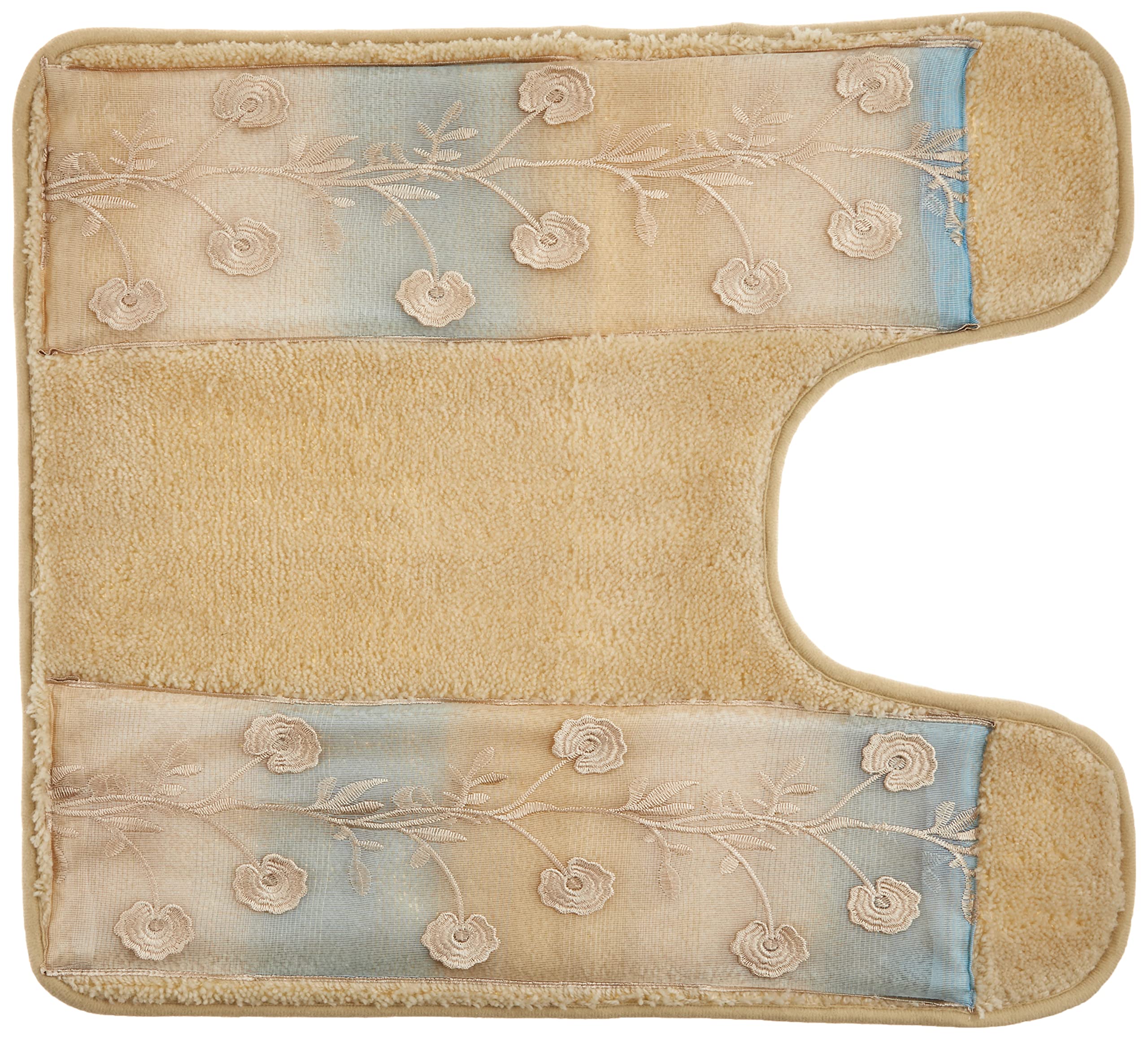 Ombre Rose Design Contour Bath Mat - Soft Non-Slip Blue Bathroom Rug for Shower, Tub & Vanity - Perfect for Modern Home Decor