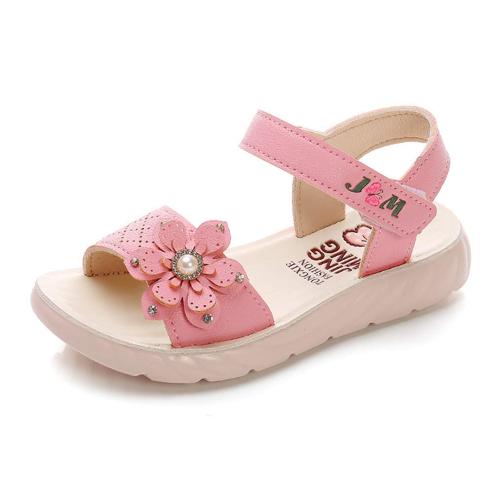 SANPON Girls Sandals - Princess Flower Sandals for Toddler & Little Kids | Summer Casual Shoes for Girls | Perfect for Beach, Park & Outdoor Play