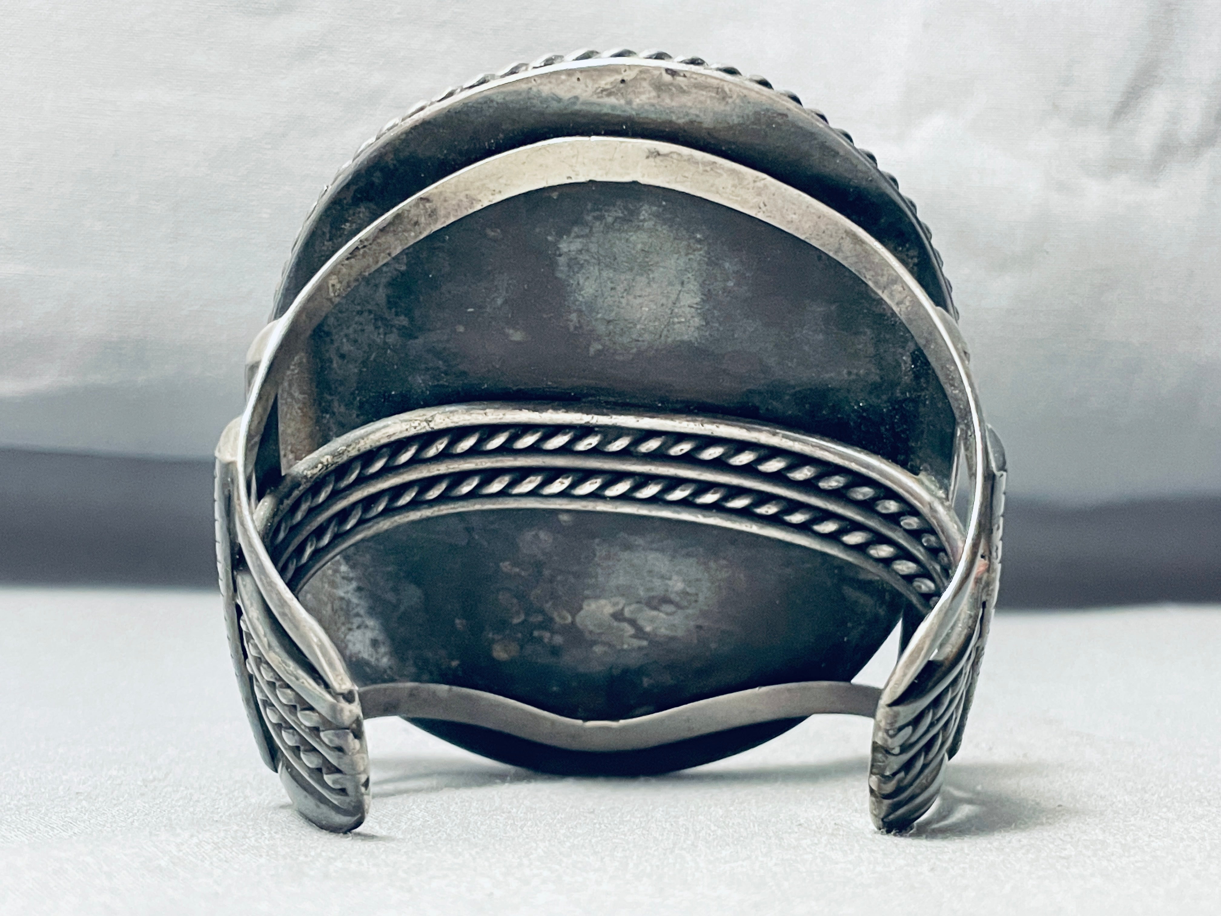 Vintage Navajo Morenci Turquoise Sterling Silver Bracelet - 165g Handmade Native American Jewelry for Women, Boho Fashion & Gift Ideas