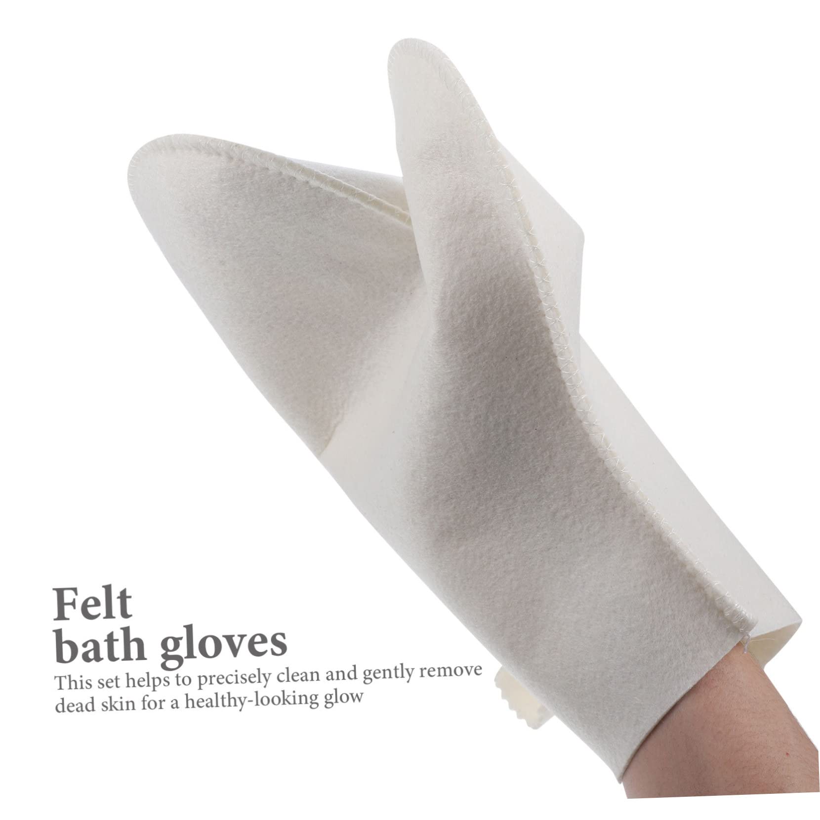 TEHAUX 2Pcs Exfoliating Gloves for Body Scrub - Premium Felt Material, Heat Resistant for Sauna & Spa - Deep Skin Exfoliation & Dead Skin Removal - Perfect for Bath, Shower & Back Scrubbing (Great Gift for Skincare Lovers)