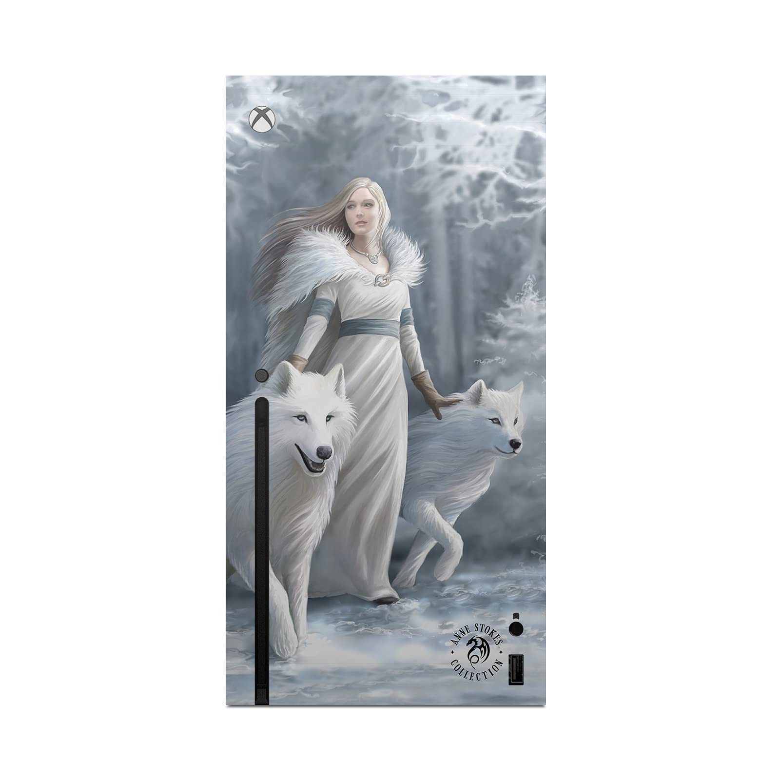 Official Anne Stokes Winter Guardian Art Vinyl Skin Sticker Decal for Xbox Series X Console & Controller Bundle - Gaming Accessories for Enhanced Protection & Style