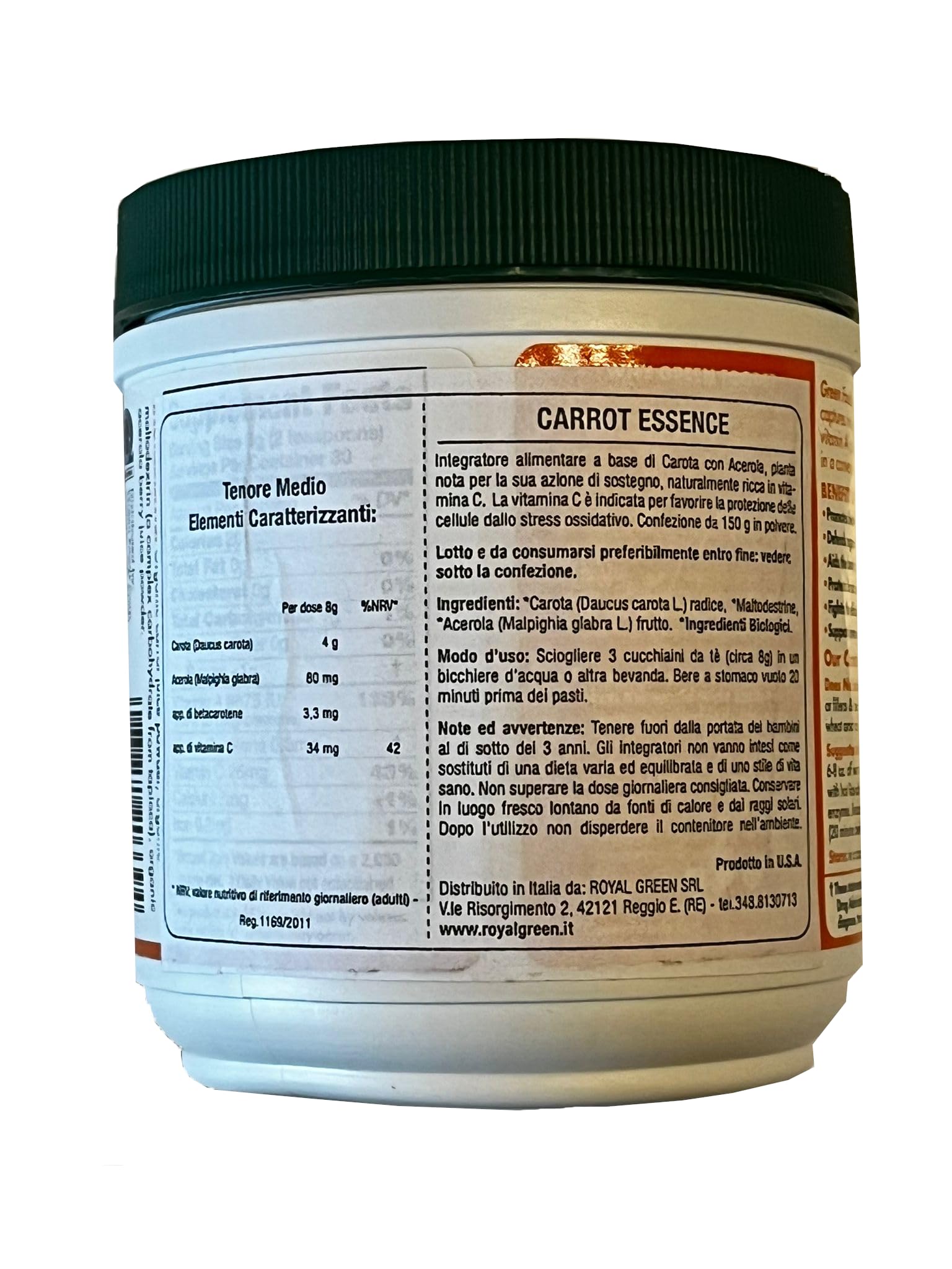 Organic Carrot Powder 5.3 oz | 100% Pure Carrot Essence for Smoothies, Baking & Healthy Recipes | Green Foods Superfood Supplement