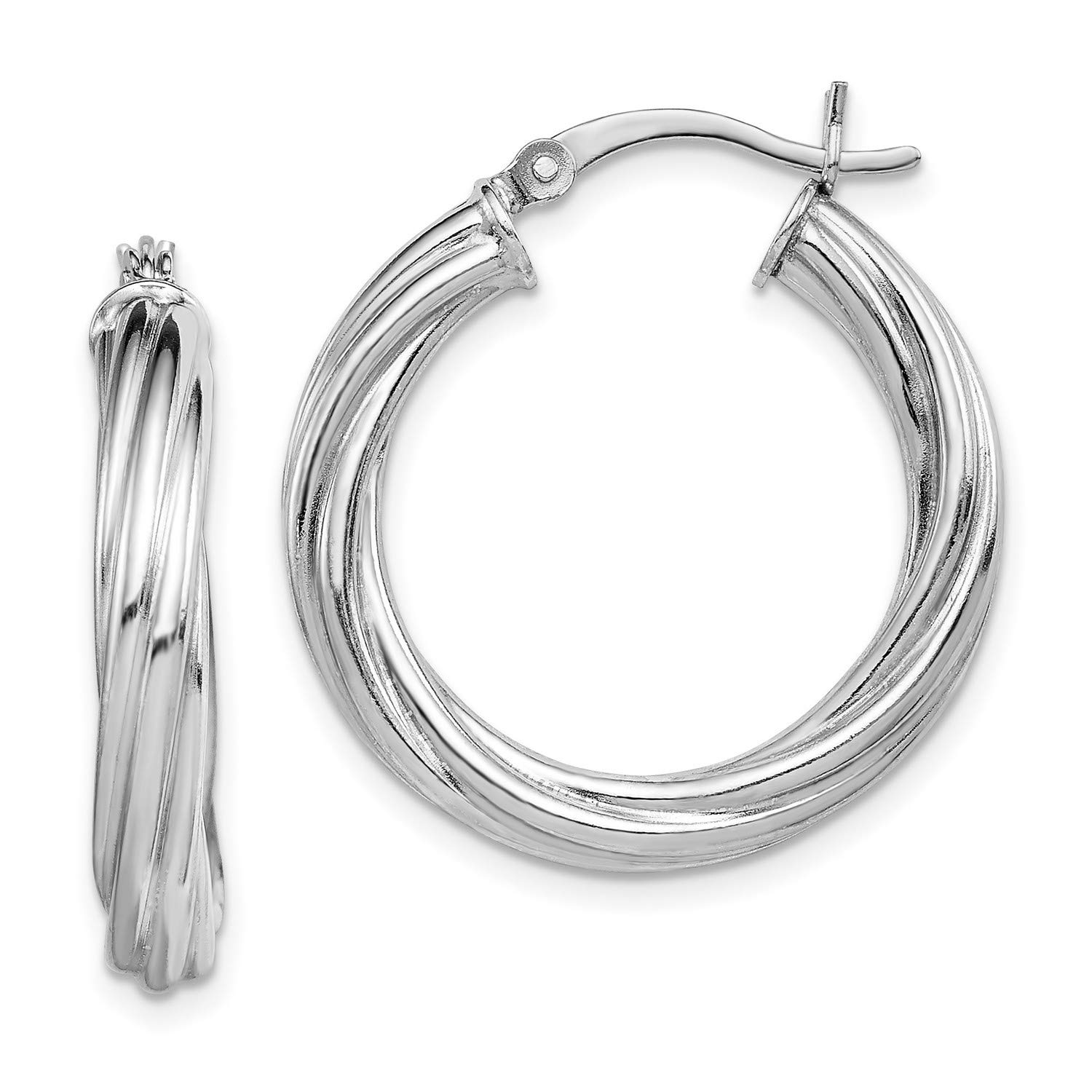 Sterling Silver Twist Hoop Earrings 25mm - 925 Silver Jewelry for Women, Trendy & Elegant Twist Design, Perfect for Everyday Wear, Parties & Gifts