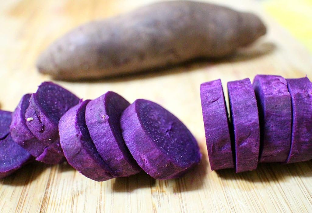 Organic Japanese Purple Sweet Potatoes 3 LB - Non-GMO, Naturally Grown in USA - Perfect for Baking, Roasting & Healthy Snacks