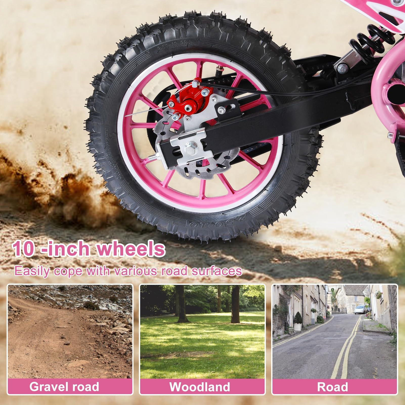 **49cc Gas Powered Mini Dirt Bike for Adults & Kids - Off-Road Motorcycle with Front & Rear Disc Brakes, Max Speed 30KM/H - Perfect for Trail Riding, Backyard Fun & Off-Road Adventures**