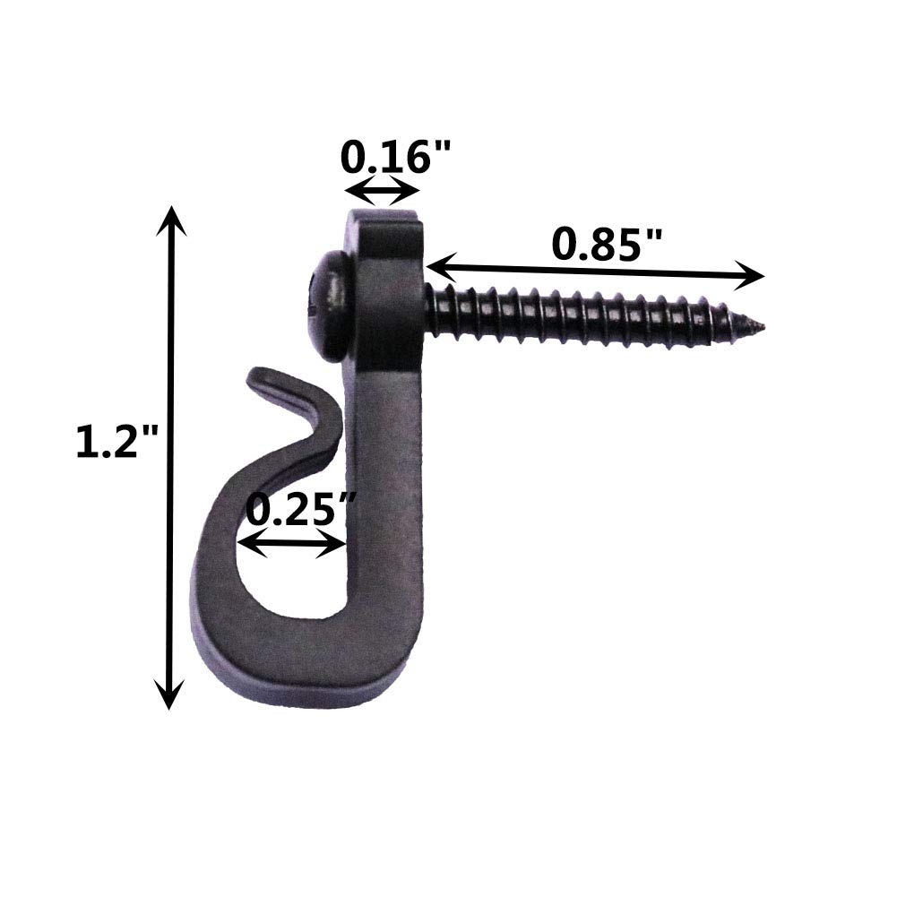 1.2 Inch Screw-in Wall Hooks - 24 Pack Black Heavy Duty Plant Hangers, Kitchen Hooks & Light Hangers for Indoor Outdoor Use - Perfect for Hanging Plants, Decor, LED Lights & Holiday Decorations