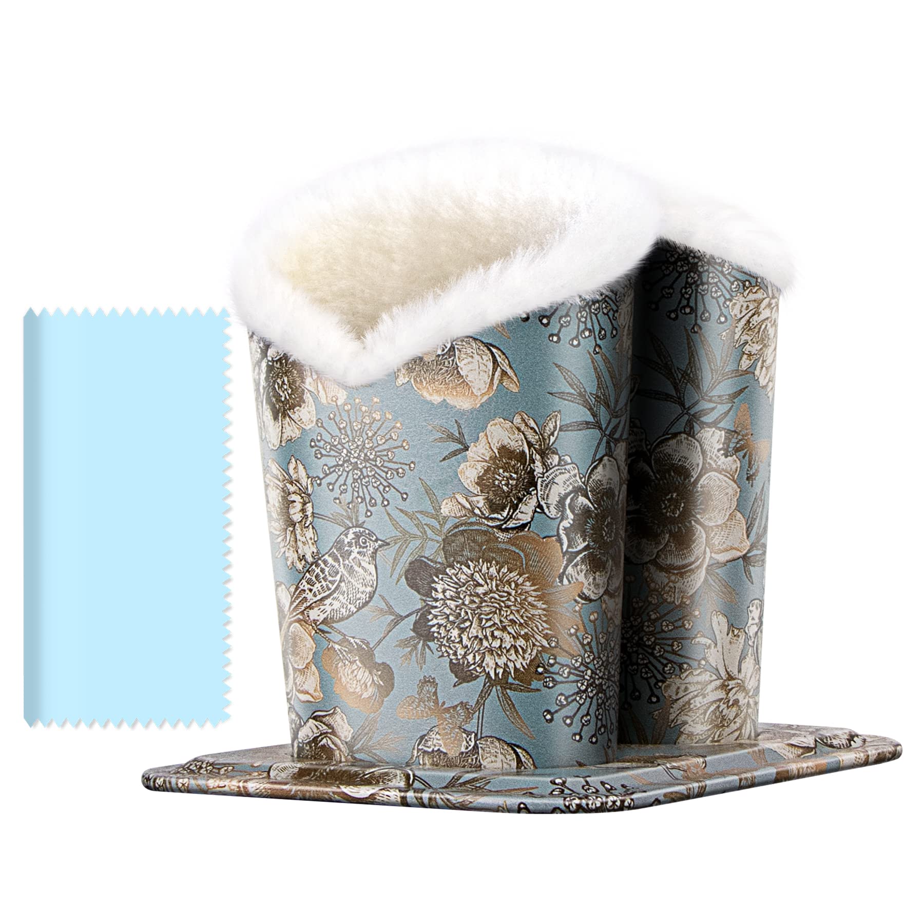 bvya Double Eyeglasses Holder - Soft Plush Lined Stand for Eyeglass Protection | Perfect for Home, Office & Travel Organization