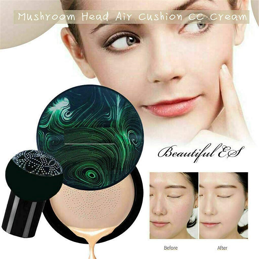 SKINPLUS 3-in-1 CC BB Cream Waterproof Foundation with Air Cushion Applicator - Long Lasting Full Coverage Makeup for Daily Wear & Special Occasions