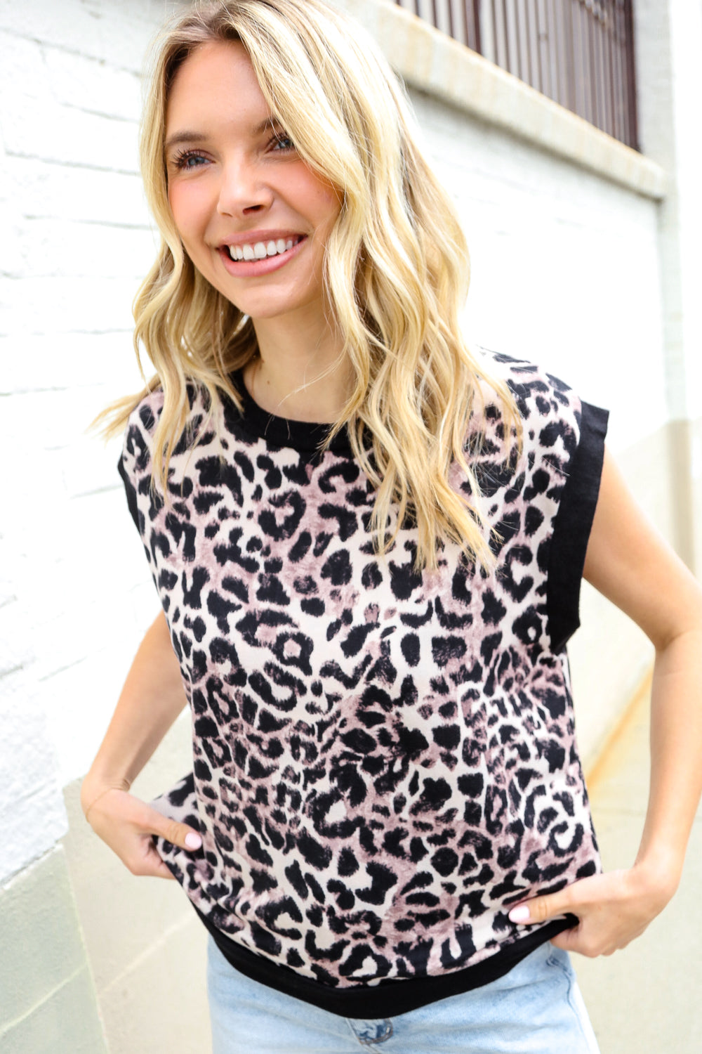 Be Bold Dolman Short Sleeve Leopard Print Knit Top - Women's Fashion Animal Print Blouse for Casual Wear, Date Night & Office Outfits