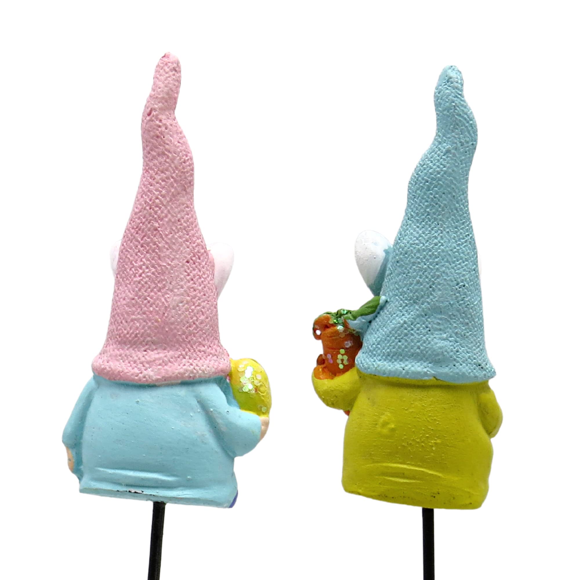Needzo Miniature Spring Garden Gnome Statue - Pastel Bunny Ear Gnome Lawn Decor (2-Pack, 11 Inch) - Easter Outdoor Home Decorations, Perfect Gift for Gardeners & Nature Lovers - Ideal for Yard, Patio, Flower Beds & Seasonal Displays