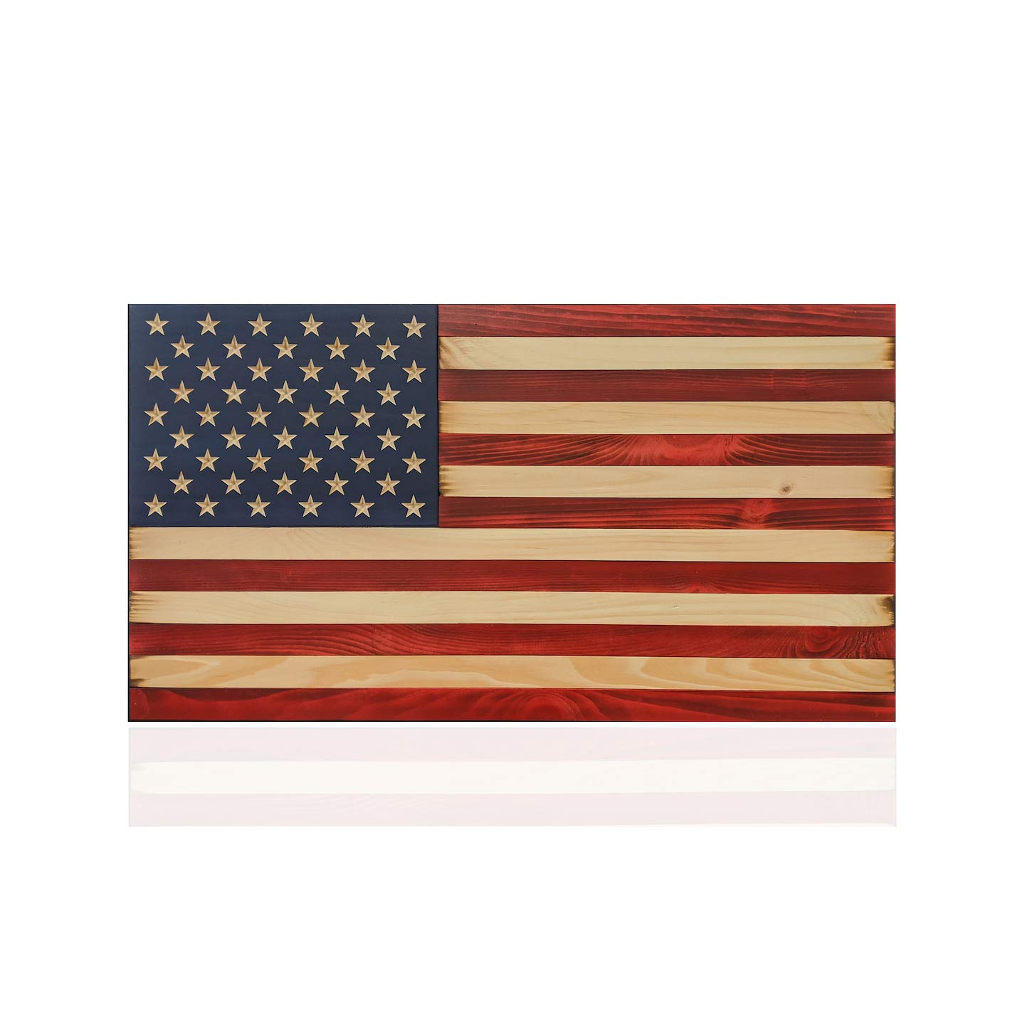 Flags of Valor Liberty Series Wooden American Flag - Handcrafted Patriotic Wall Art, US Flag Decor Made in USA by Veterans | Perfect for Man Cave, Office, or Home Decor - Ready to Hang (10