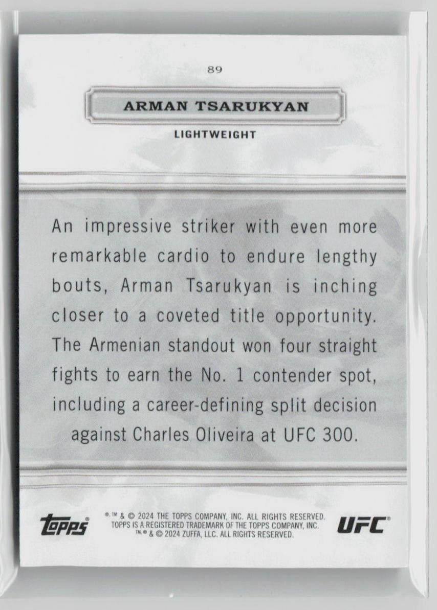 2024 Topps UFC Royalty Arman Tsarukyan Red Parallel 12/15 #89 - Rare Collectible Trading Card for UFC Fans & Sports Memorabilia Collectors