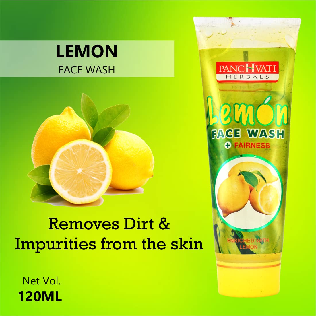 Panchvati Herbals Acne Cream 10gm & Lemon Face Wash 60ml Combo - Fights Acne, Removes Black Spots & Pimples - Gentle Antioxidant-Rich Cleanser for Men & Women - Perfect for Daily Skincare & Blemish Control