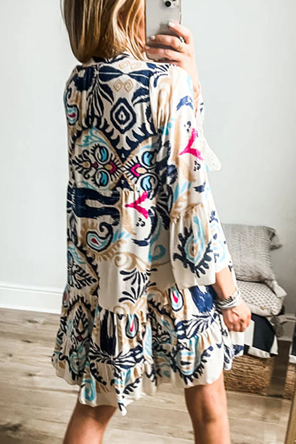 Stylish Printed Resort Mini Dress - Loose Casual Summer Dress for Women | Perfect for Beach Vacations, Pool Parties & Tropical Getaways