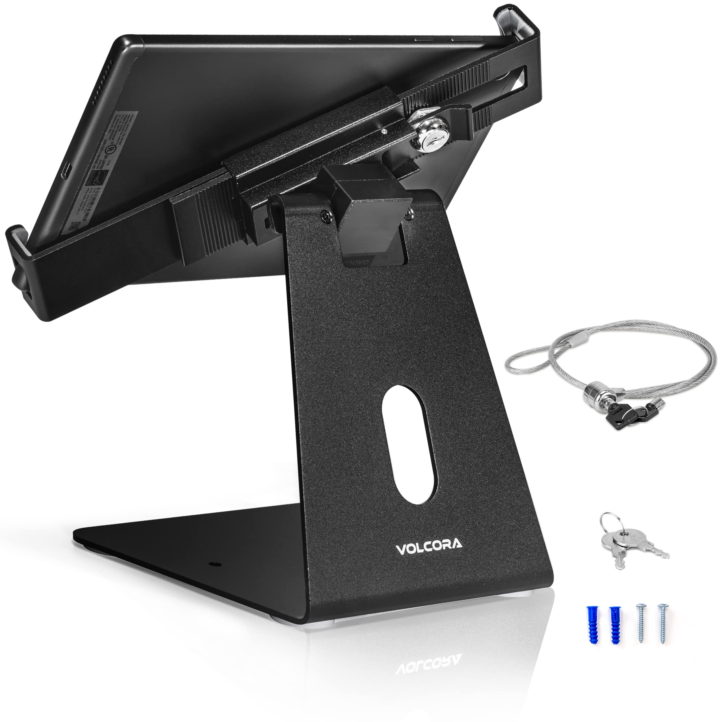 Volcora Secure Cash Register Drawer with Lock & Tablet Stand - POS System for Retail Stores, Anti-Theft Money Tray, Black | Ideal for Small Business, Convenience Stores & Restaurant POS Setups