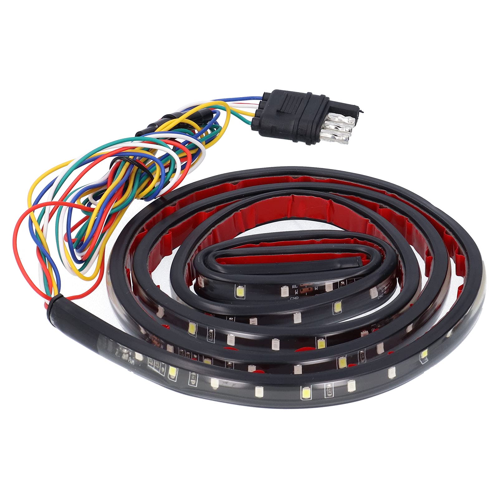 Yctze 60in LED Light Strip - White & Red Light, 5 Modes, IP67 Waterproof with 4-Pin Connector for Trucks & Pickups - Perfect for Underbody Lighting, Bed Lighting & Off-Road Vehicle Decoration