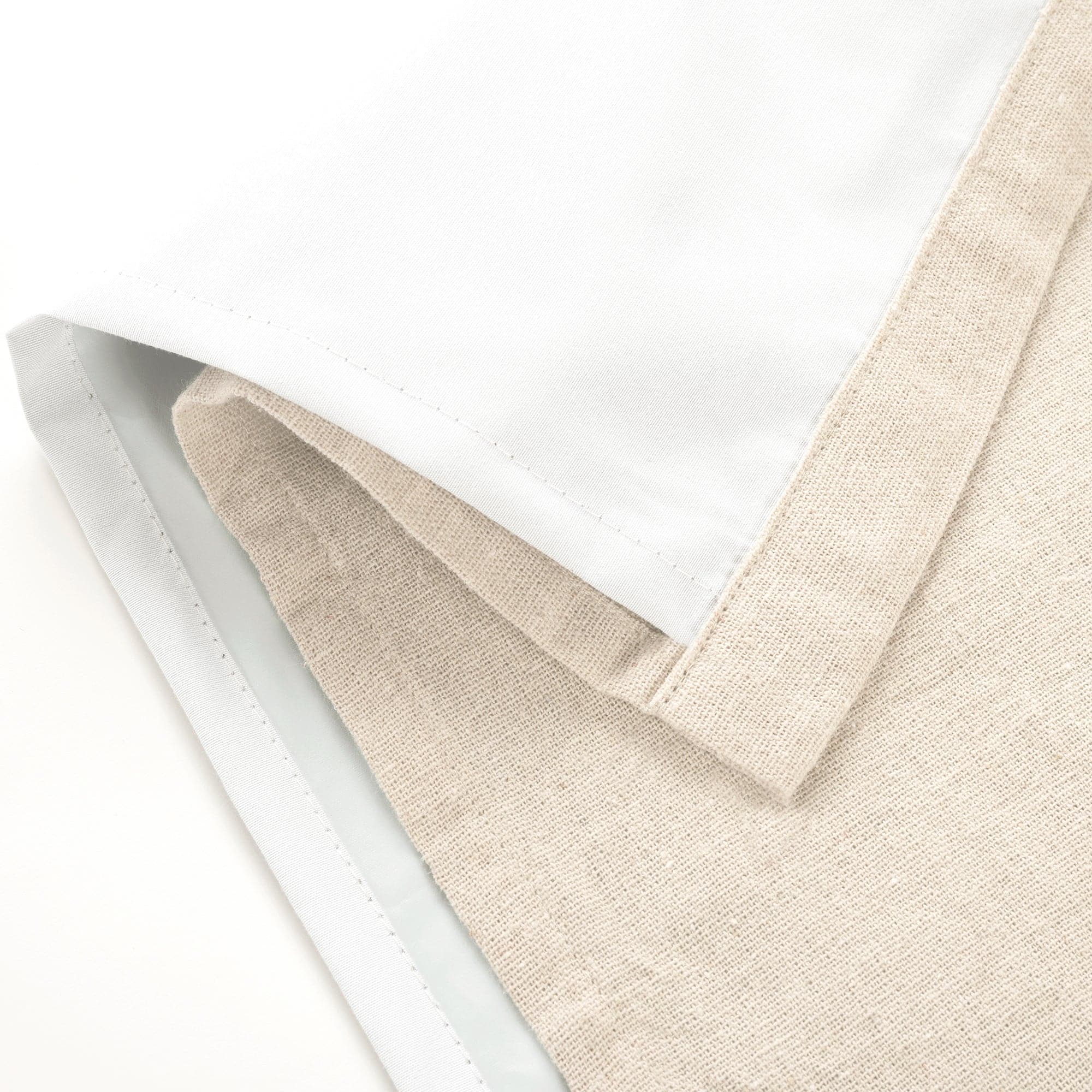 Blackout Linen Curtain Panels with Button Lining - 100% Light Blocking Window Drapes for Bedroom & Living Room Privacy & Sleep