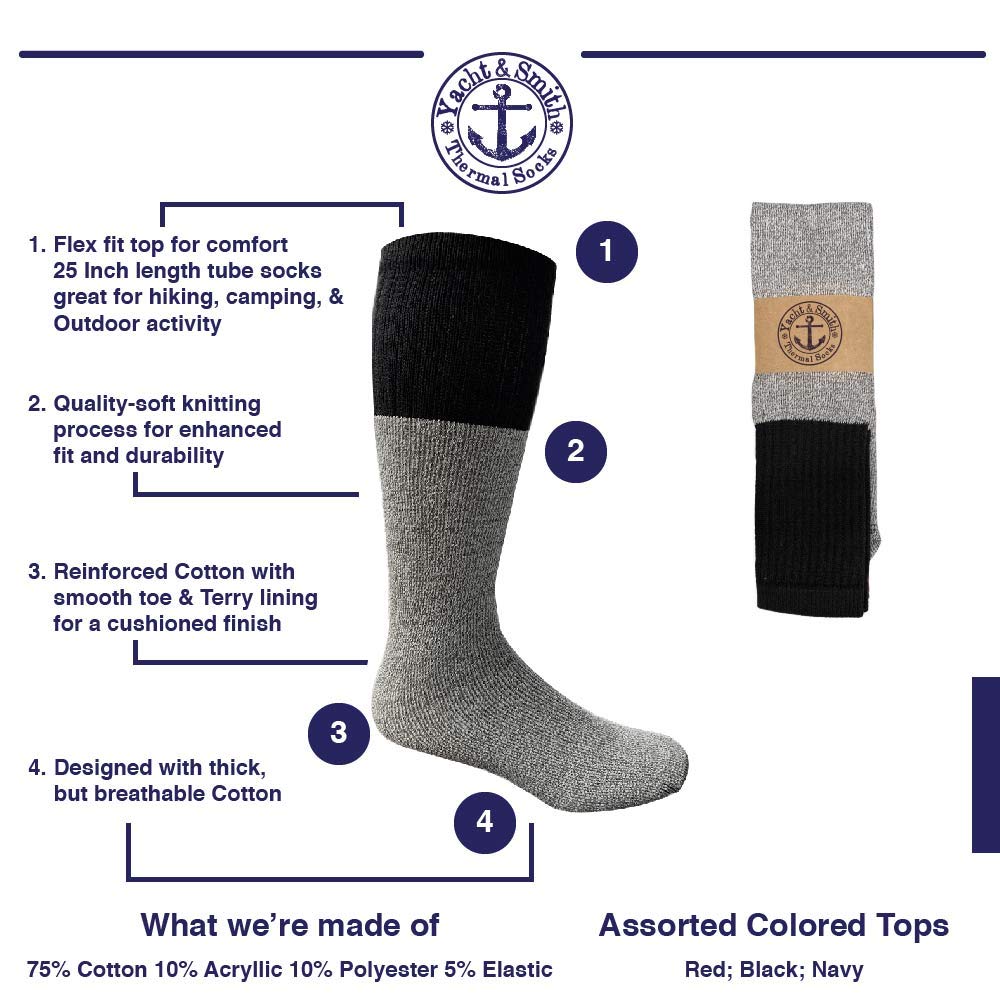 Yacht & Smith Thermal Socks for Men, Women & Kids - Thick Warm Winter Boot Socks Bulk Pack - Extreme Cold Weather Socks by SOCKS'NBULK - Perfect for Skiing, Hiking & Outdoor Winter Activities