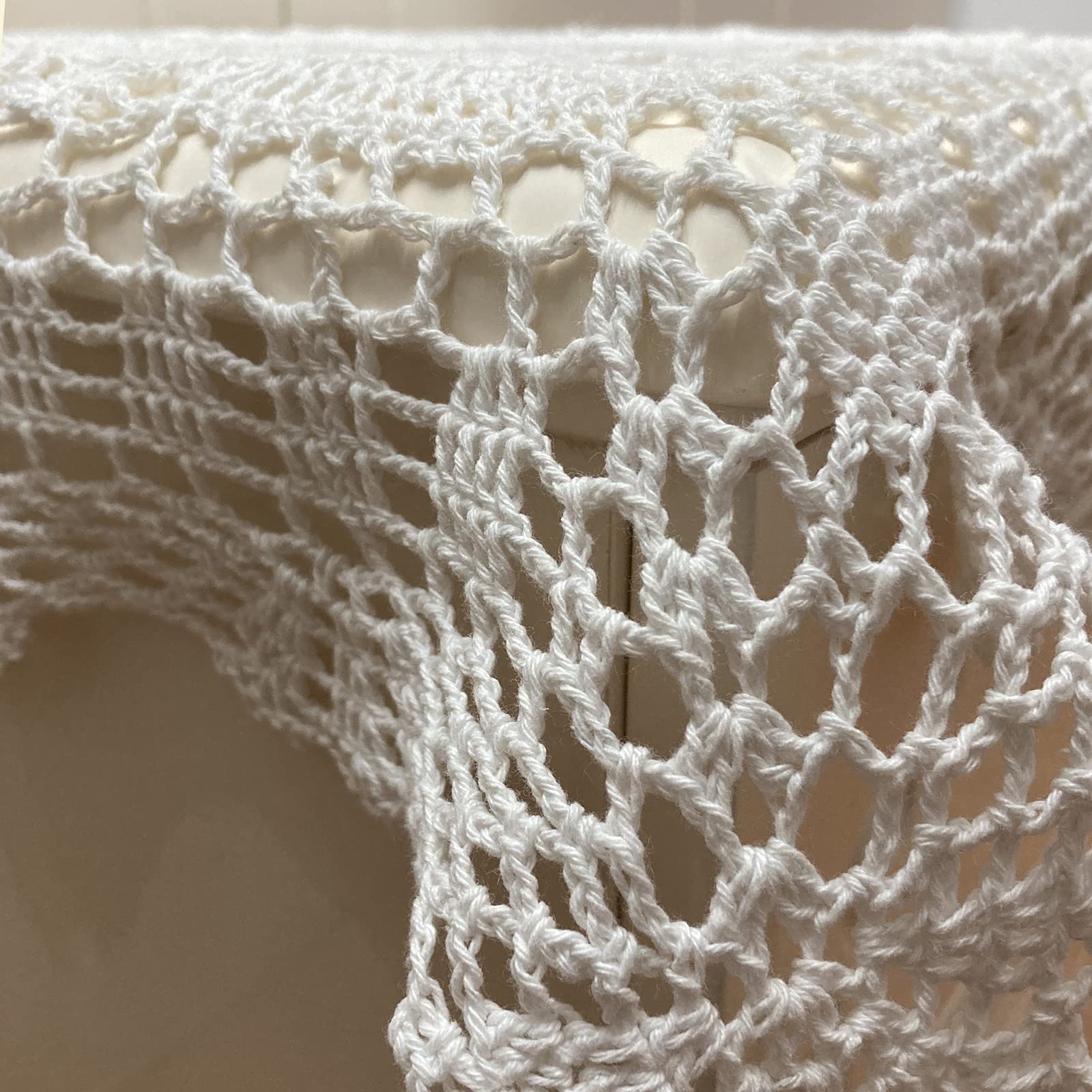 Handmade Rectangular Cotton Crochet Lace Table Runner - 19x27 Inch White Doily for Dining Table Decor - Perfect for Weddings, Dinner Parties & Home Centerpieces