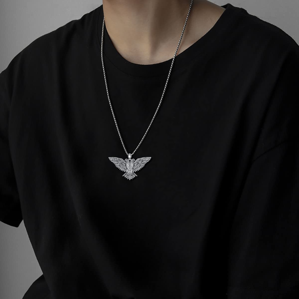 Eagle Owl Necklace for Men - S925 Sterling Silver Retro 3D Animal Pendant Jewelry, Unique Birthday & Father's Day Gift for Him, Women & Sons | Perfect for Outdoor Enthusiasts & Nature Lovers