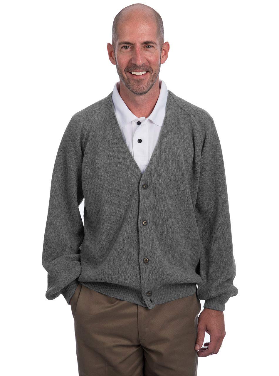 Men's Vintage Style Golf Cardigan - 100% Alpaca Wool Sweater - Retro-Pro Design for Warmth & Comfort - Perfect for Golfing, Casual Wear & Outdoor Activities