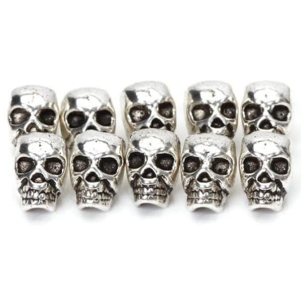 Vintage Skull Spacer Beads 10pcs - DIY Jewelry for Bracelets & Necklaces - Halloween & Gothic Accessories