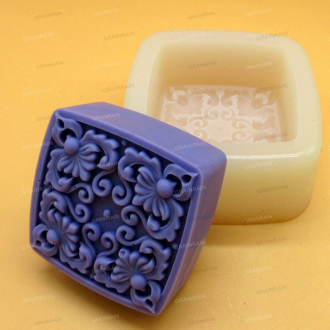 Square Flower Silicone Soap Molds - 6 Pack Reusable DIY Soap Making Kit for Handmade Soap Bars, Candles & Bath Bombs - Perfect for Crafting, Gifts & Home Spa Decor