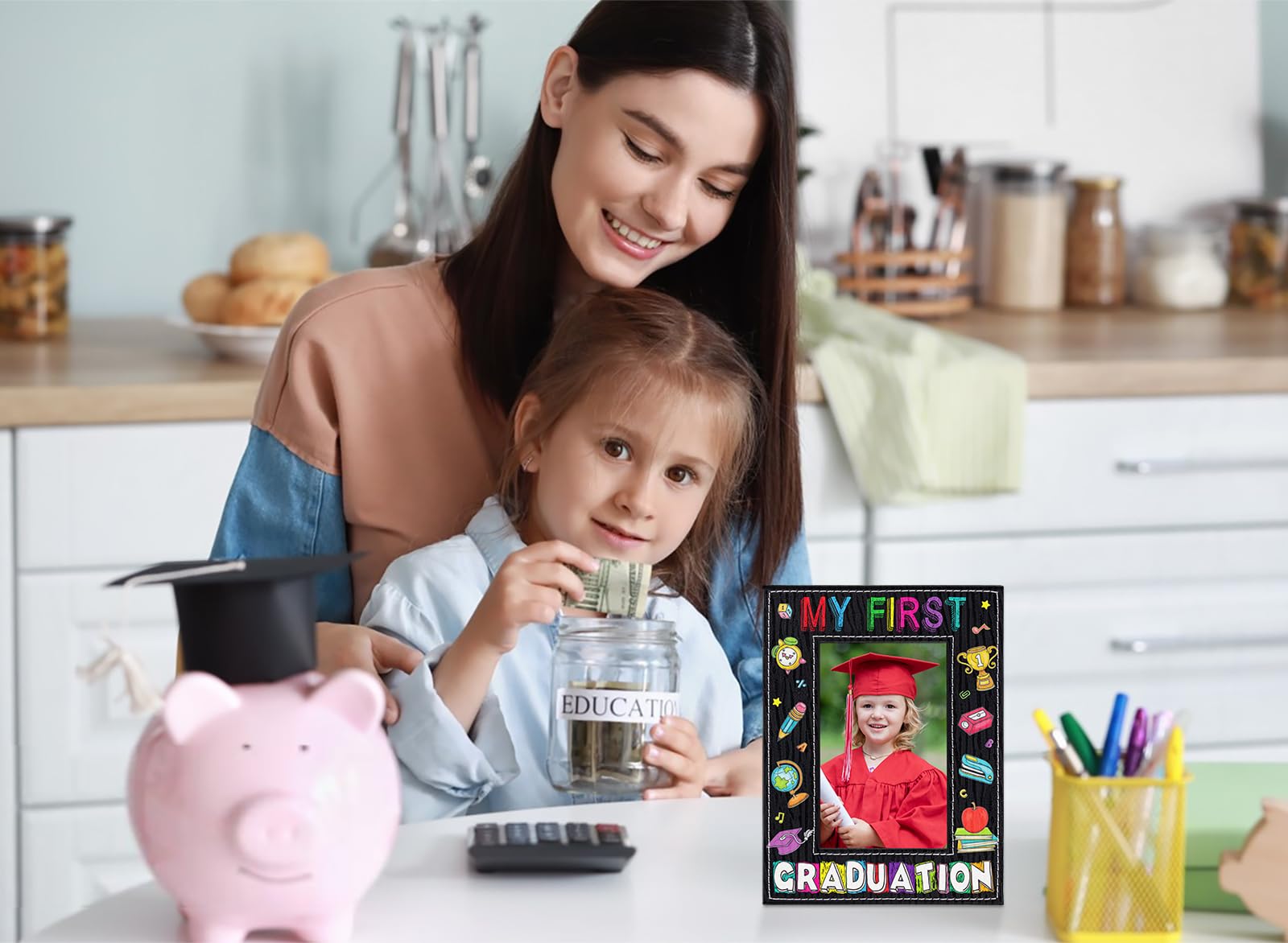 WaaHome 4x6 Preschool & Kindergarten Graduation Picture Frame - My First Graduation Photo Frame for PreK, Preschool 2025 - Perfect Graduation Gift for Kids, Boys & Girls - Ideal for School Ceremonies, Memory Keepsakes & Wall Decor