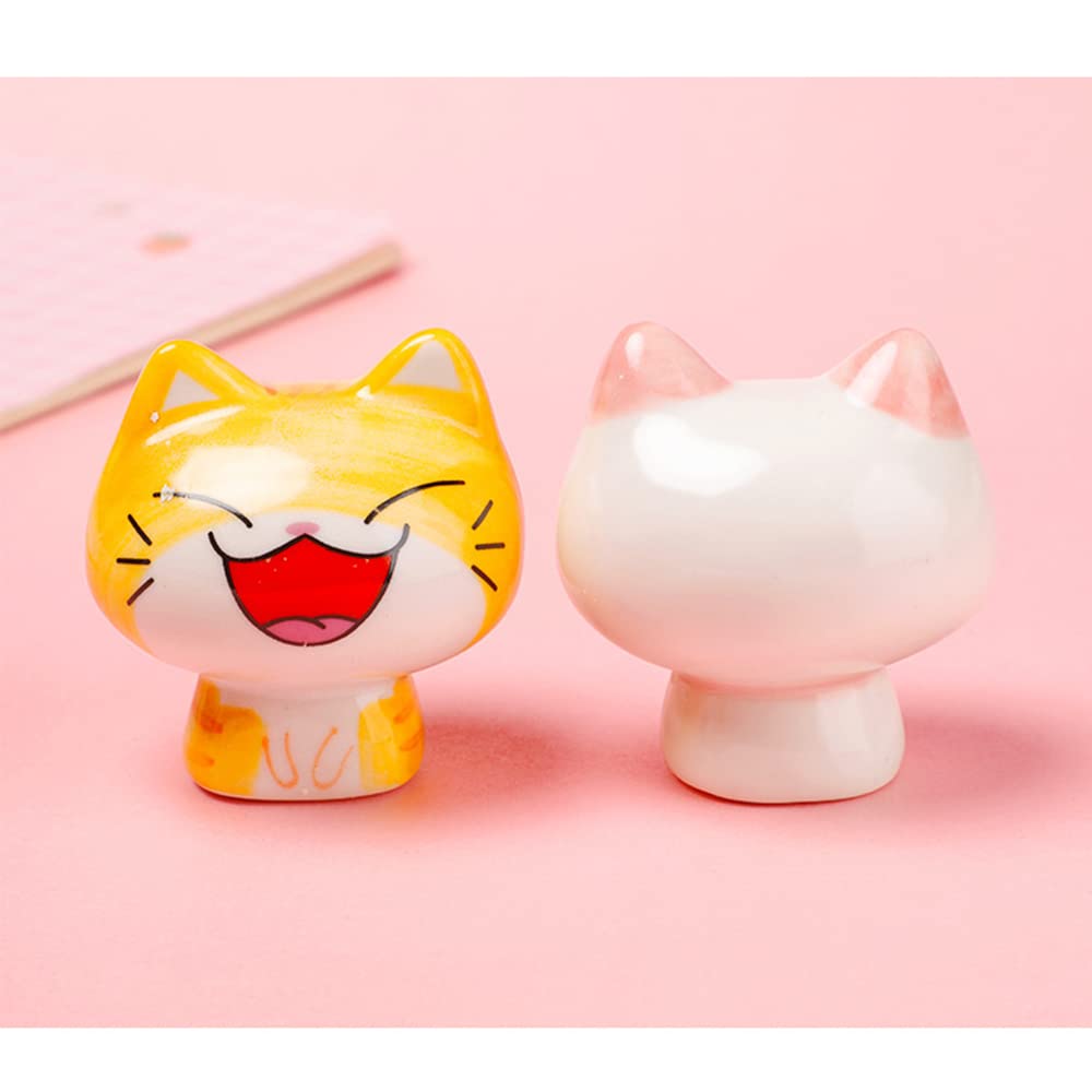8-Piece Cute Cat Ceramic Decor Set - Bookshelf, Bedroom, Living Room & Office Decor - Perfect for TV Cabinets, Car Ornaments & Girls' Room - Ideal Birthday Gift for Kids | Home Accessories for Cozy Spaces