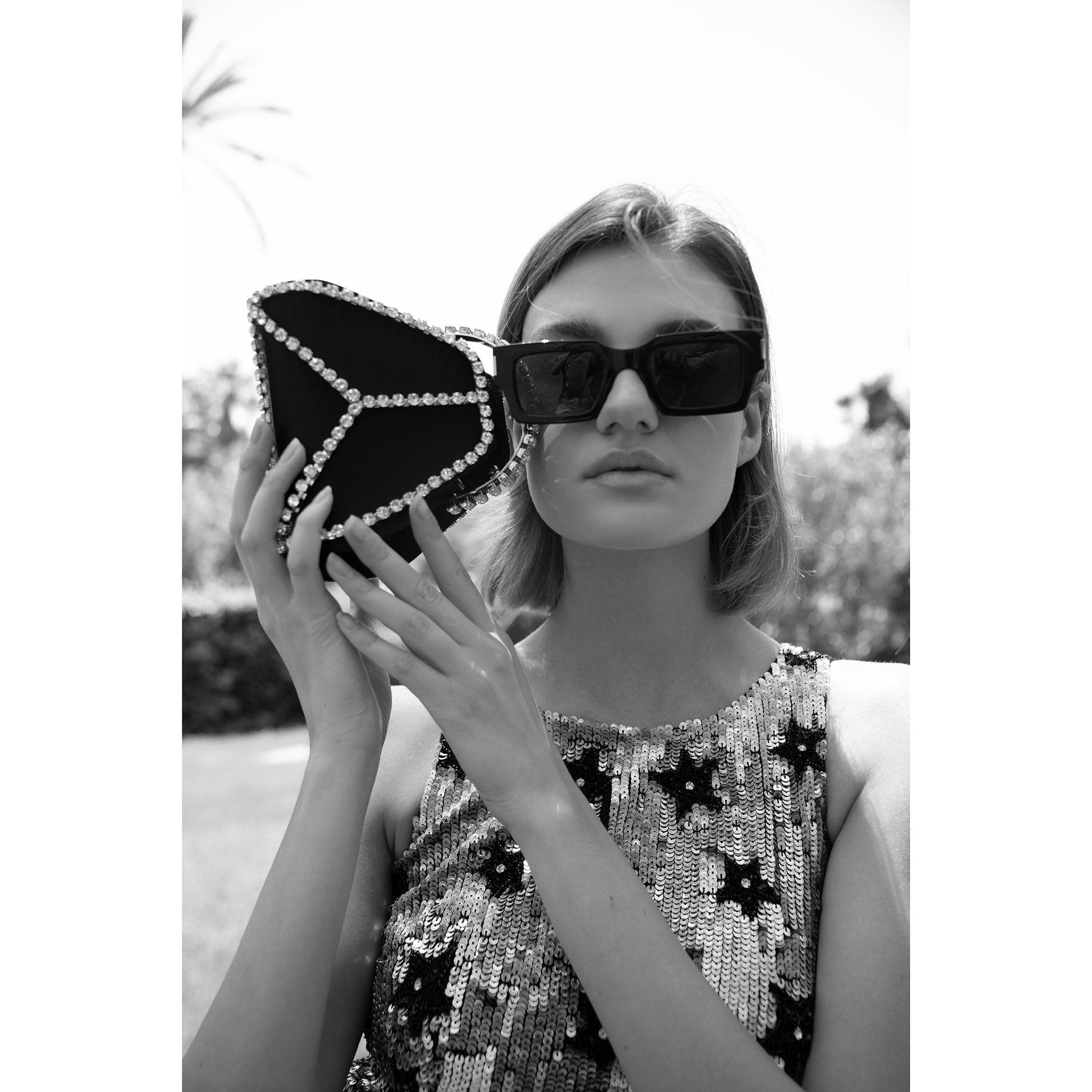Cleo Mini Strass Vegan Leather Crossbody Bag for Women - Stylish Black Purse for Evening Parties, Dinner Dates & Night Out