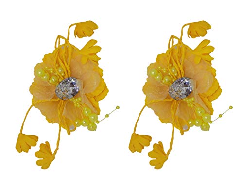 Women's Hair Clips Set - 2pcs Yellow Hairpins for Styling | Party & Daily Use