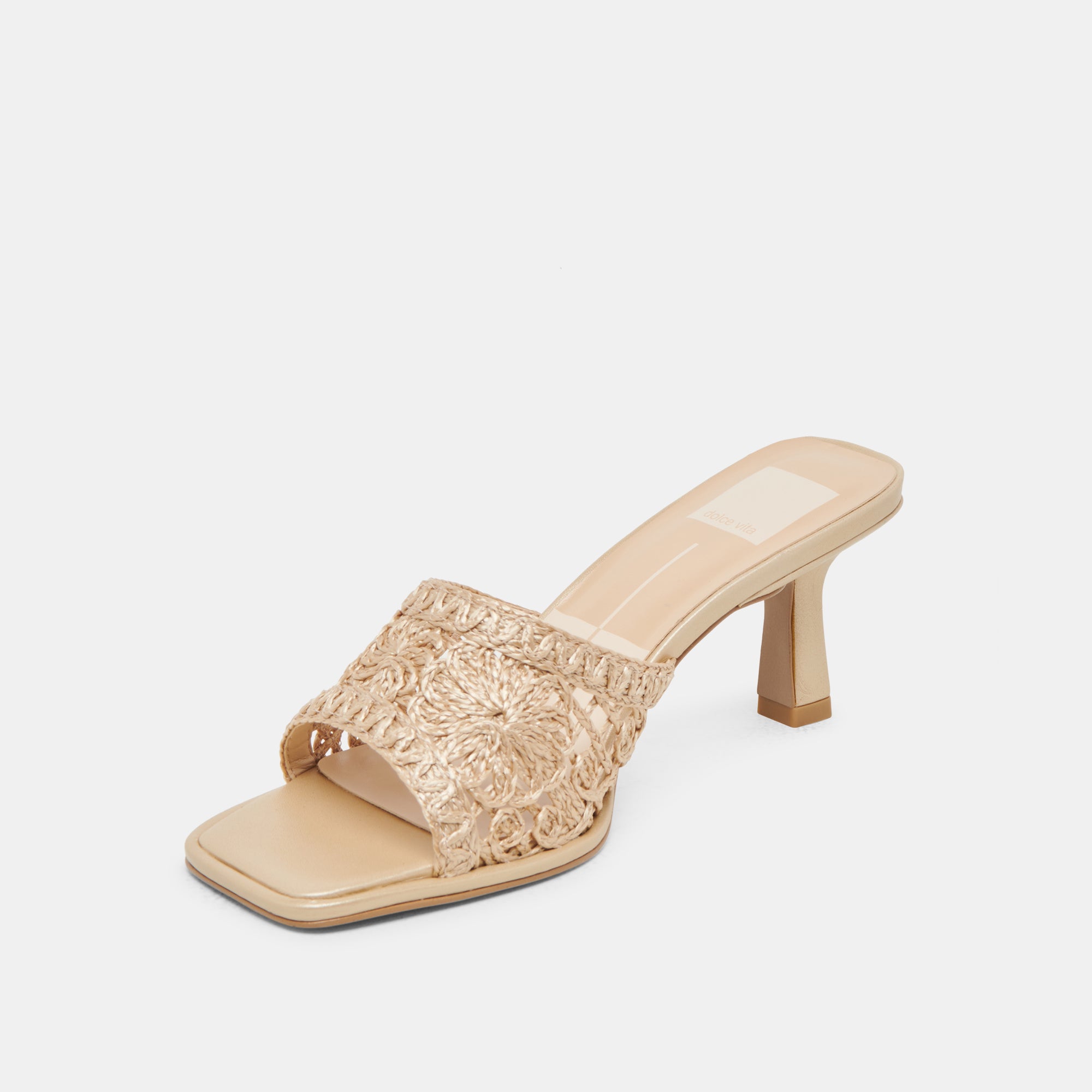 MAYLAH Women's Light Gold Macrame Heels - Elegant High Heel Sandals for Parties, Weddings & Special Occasions