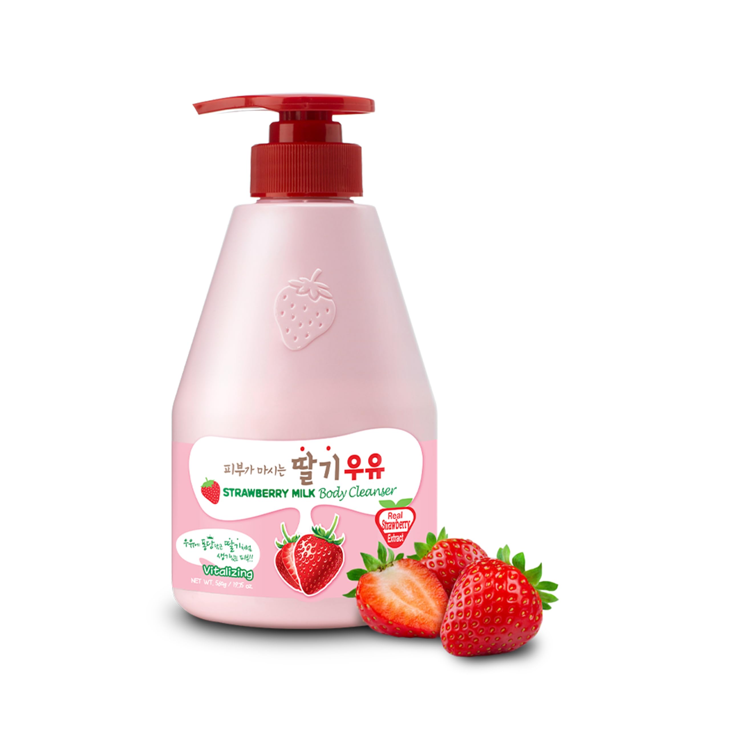 WELCOS KWAILNARA Strawberry Milk Body Wash - Korean Hydrating Body Cleanser with Strawberry Extract for Soft & Smooth Skin, 19.75 oz - Perfect for Dry Skin Care & Daily Shower Routine