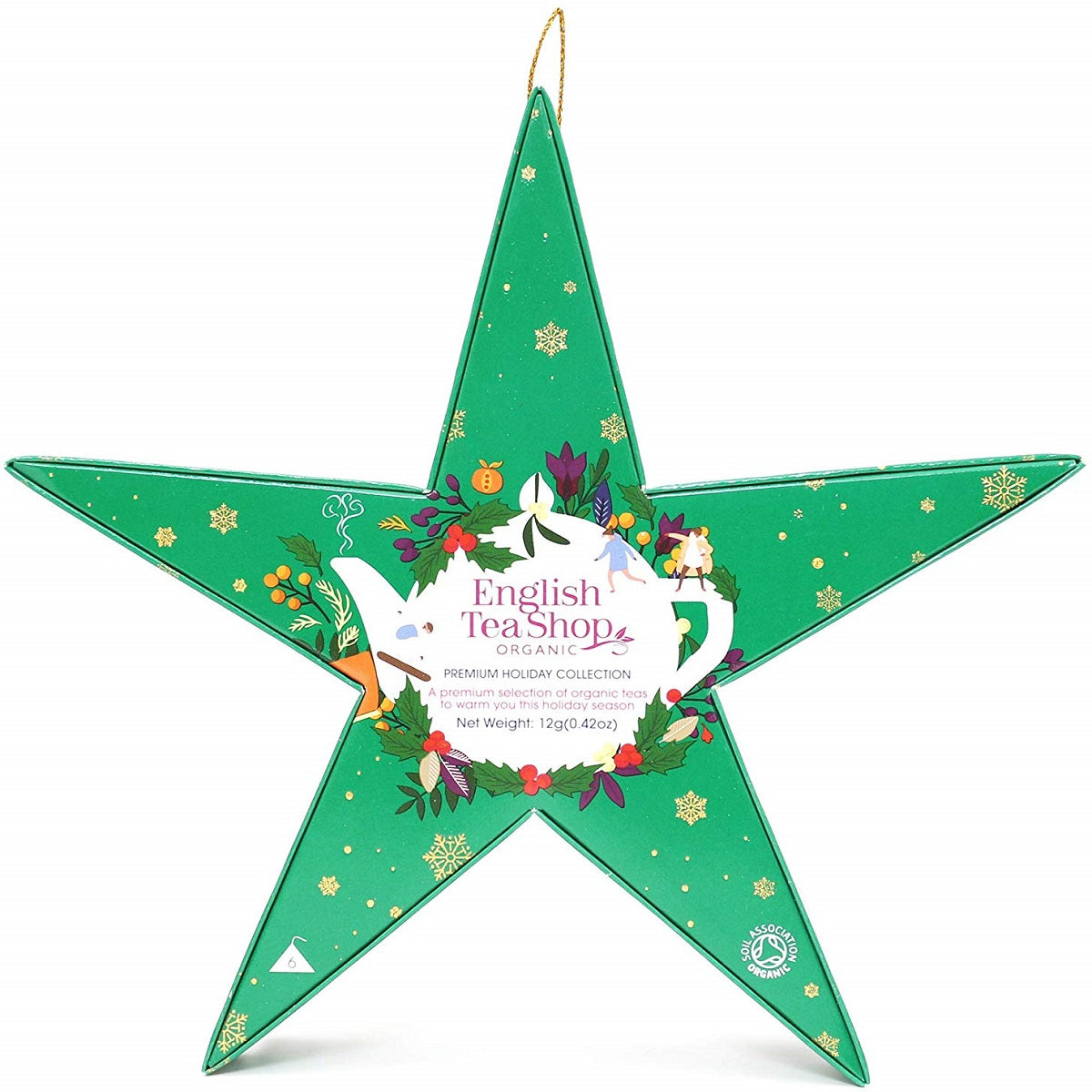 English Tea Shop Organic Green Star Gift Pack - 6 Pyramid Teabags | Premium Loose Leaf Tea Blend | Perfect for Gifts, Relaxation & Afternoon Tea Time
