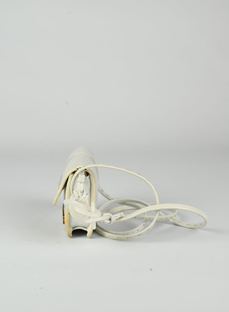 Jacquemus Mini Le Bello White Leather Crossbody Bag - Perfect for Parties, Dates & Everyday Use